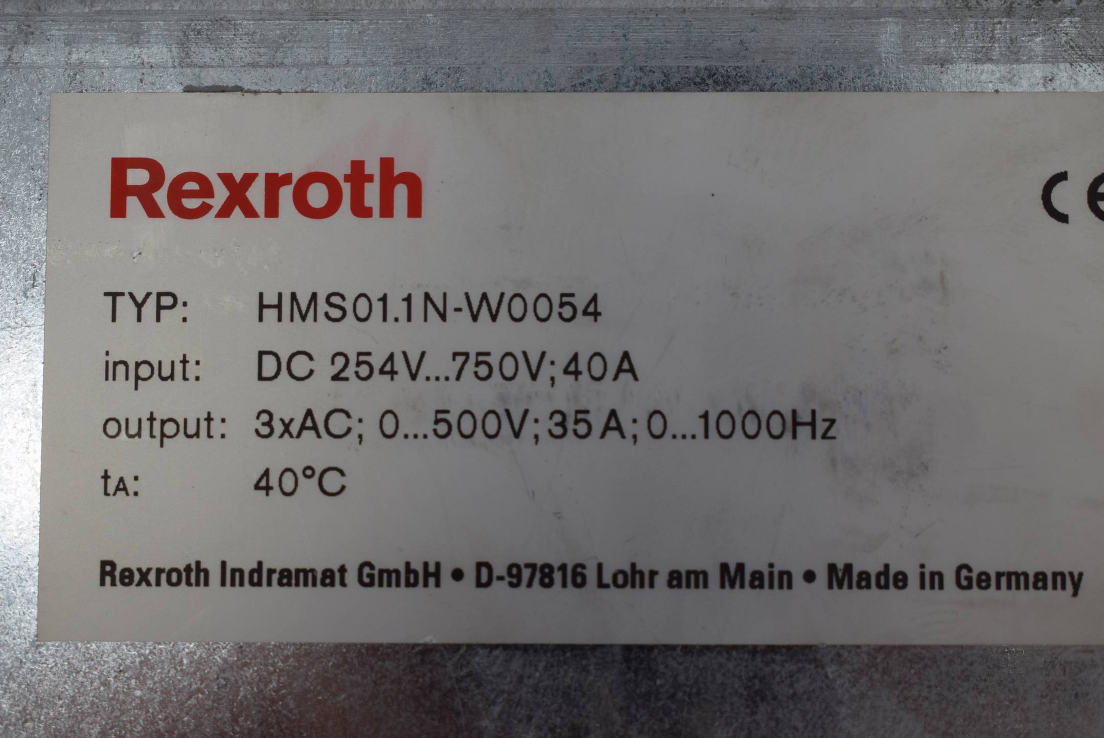 Rexroth Einzelachswechselrichter HMS01.1N-W0054-A-07-NNNN
