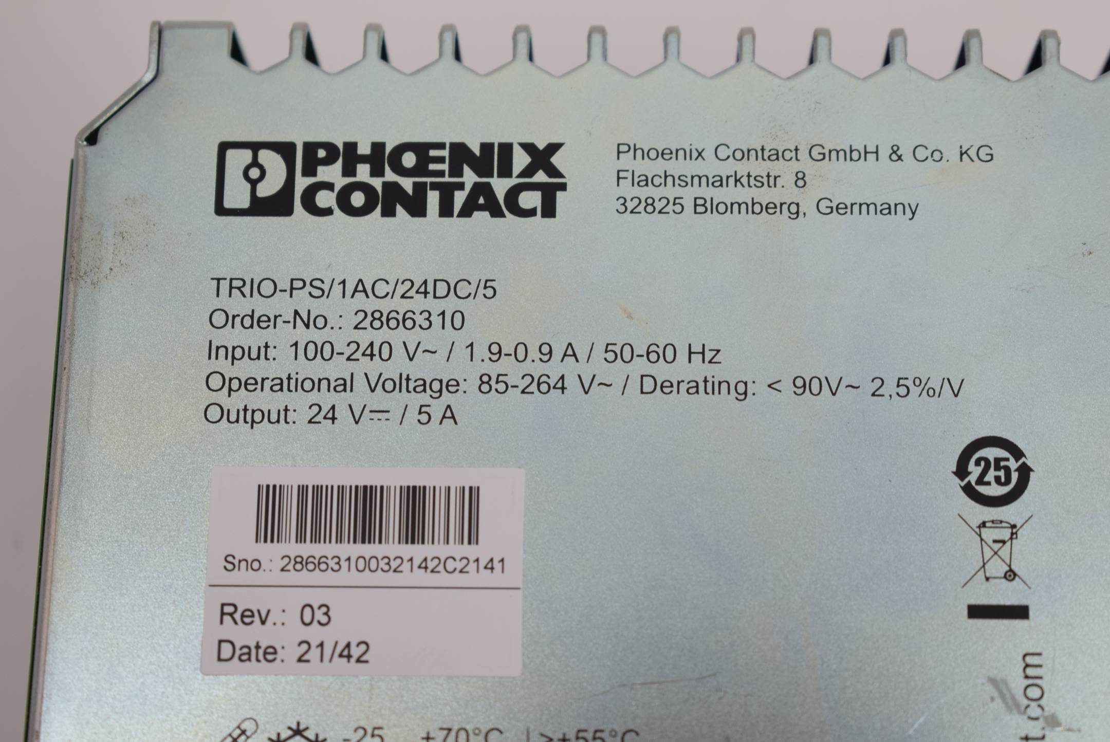 Phoenix contact Trio Power TRIO-PS/1AC/24DC/5 ( 2866310 )