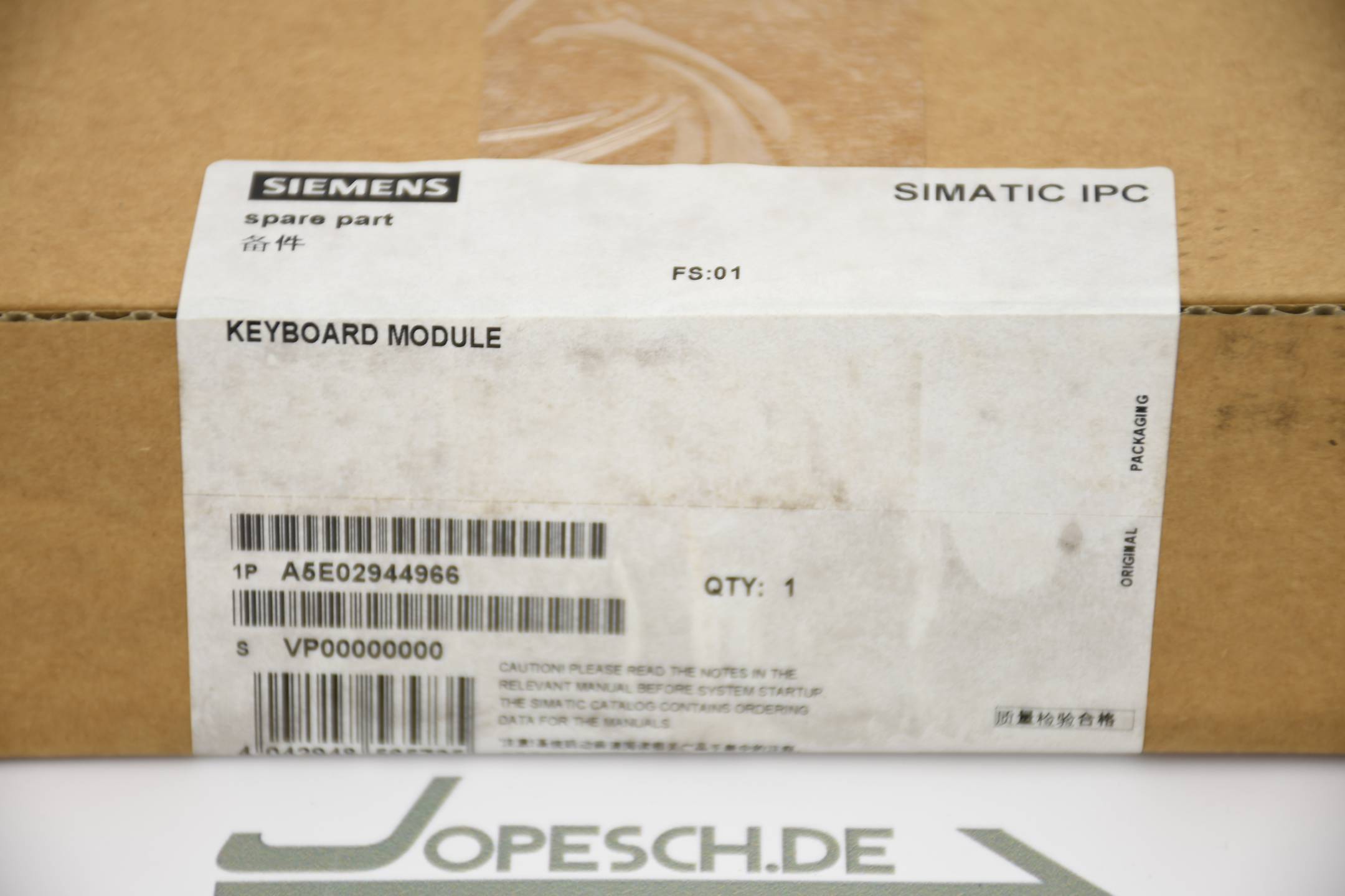 Siemens simatic PG Keyboard module german/international Touchpad A5E02944966 E1