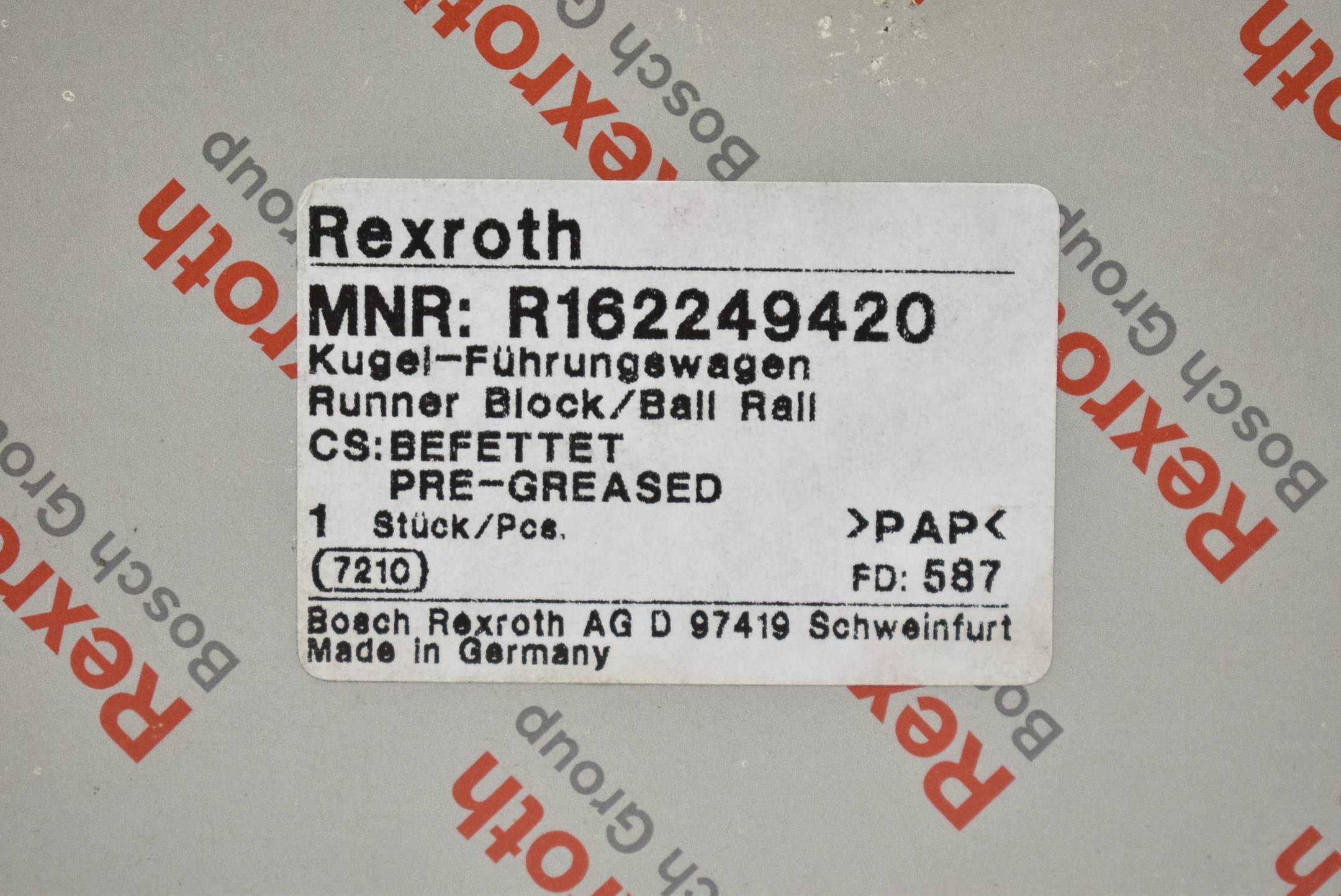 Rexroth Kugel-Führungswagen Runner Block R162249420