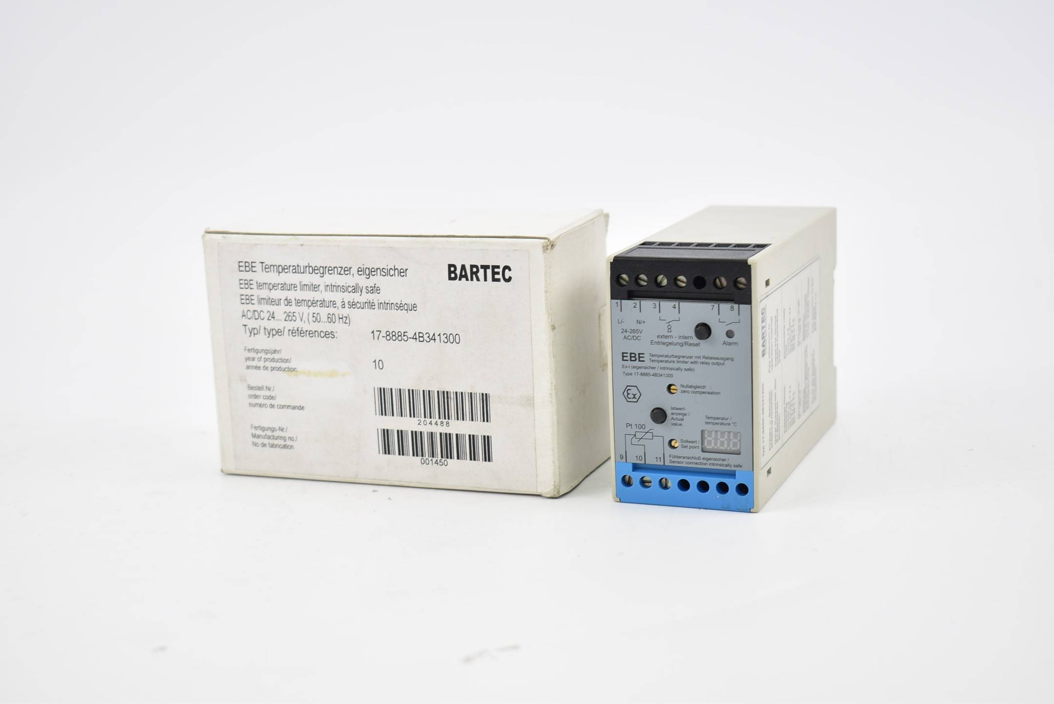 Bartec EBE Temperaturbegrenzer eigensicher 24-265V AC/DC 17-8885-4B341300