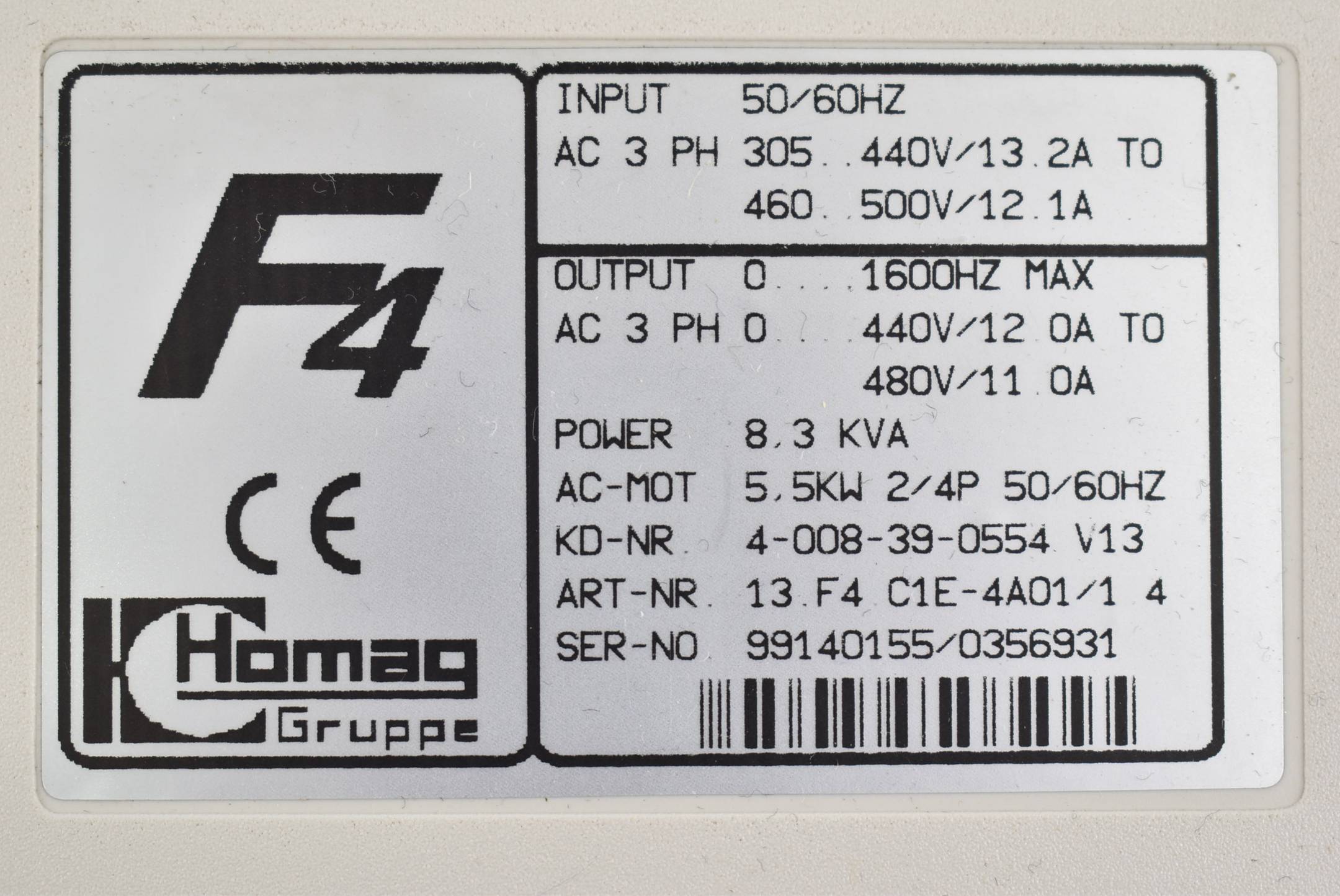 KEB Combivert Frequenzumrichter inkl. Bedienpanel 5,5 kW 13.F4 C1E-4A01/1.4