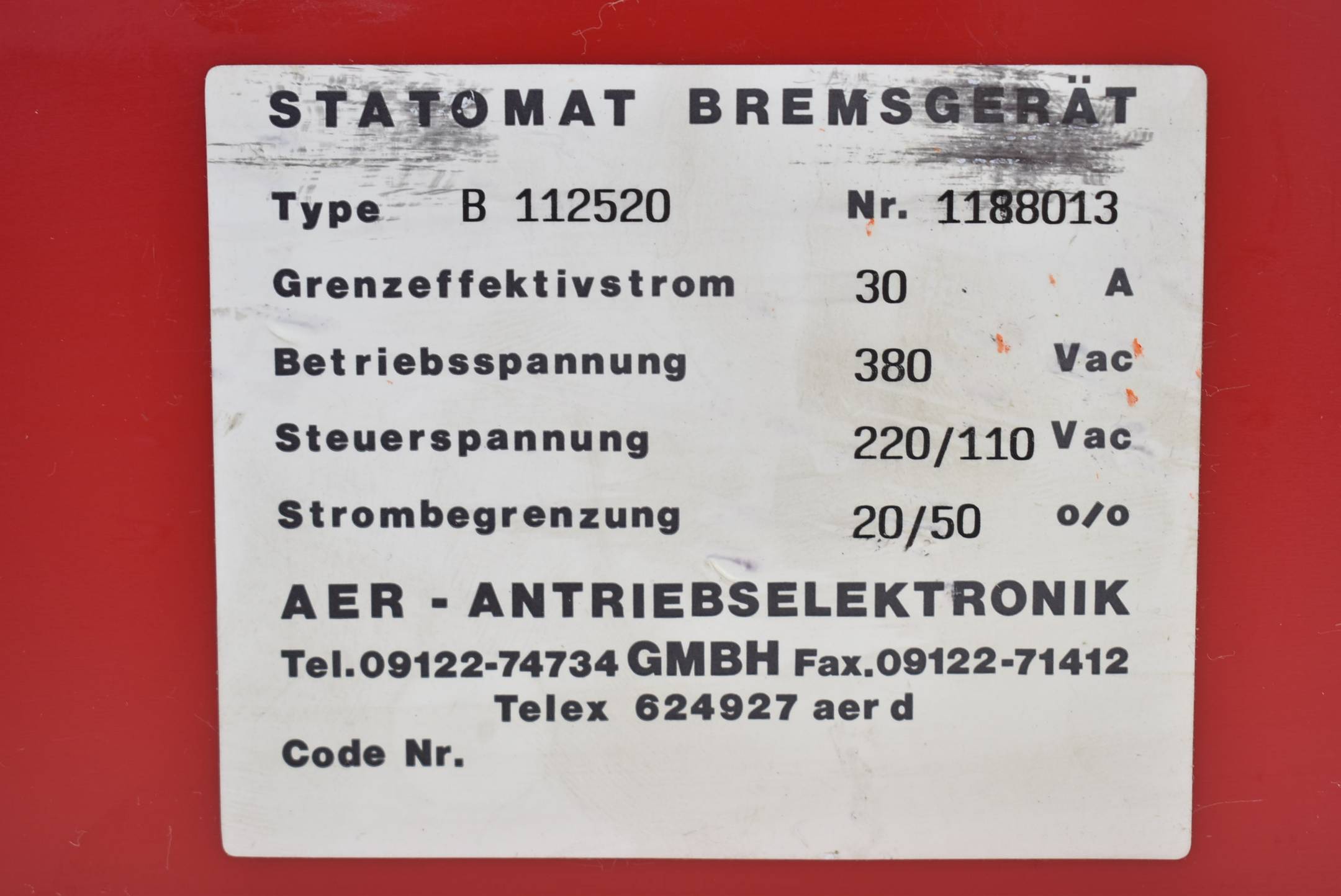 Statomat Bremsgerät B112520 ( 1188013 )