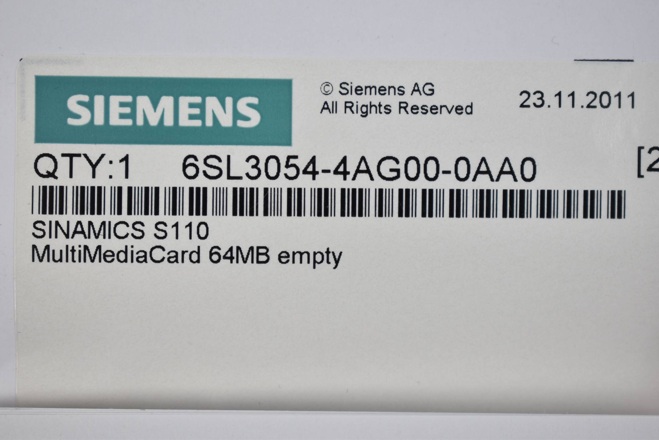 Siemens sinamics MultiMedia-Card 64MB 6SL3 054-4AG00-0AA0 ( 6SL3054-4AG00-0AA0 )
