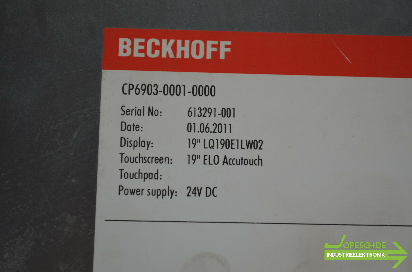 Beckhoff 19" Touchscreen PC-Panel CP6903-0001-0000
