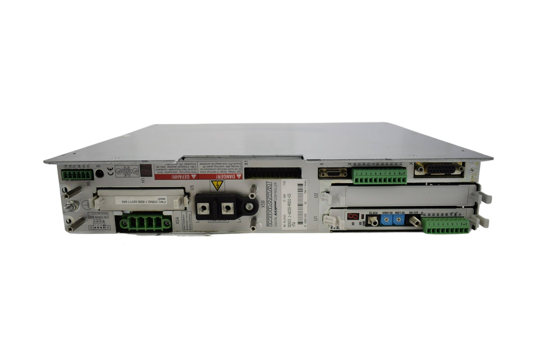 Bosch Rexroth Indramat Digital A.C. Servo controller DDS03.1-W030-RS01-03-FW
Bosch Rexroth Indramat Digital A.C. Servo controller DDS03.1-W030-RS01-03-FW