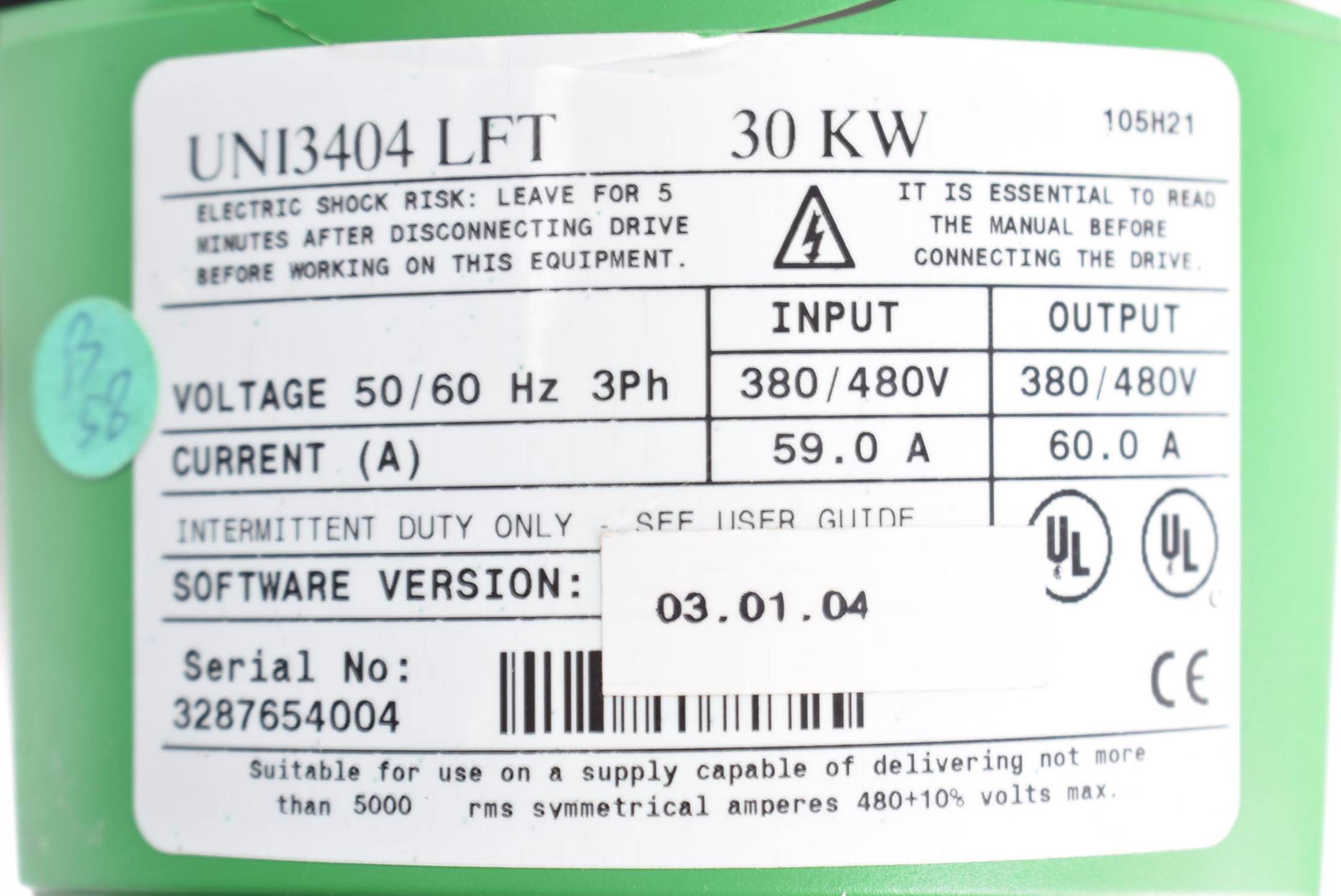 Control Techniques Unidrive 30KW 50/60Hz 3Ph 380/780V 60A UNI3403 LFT