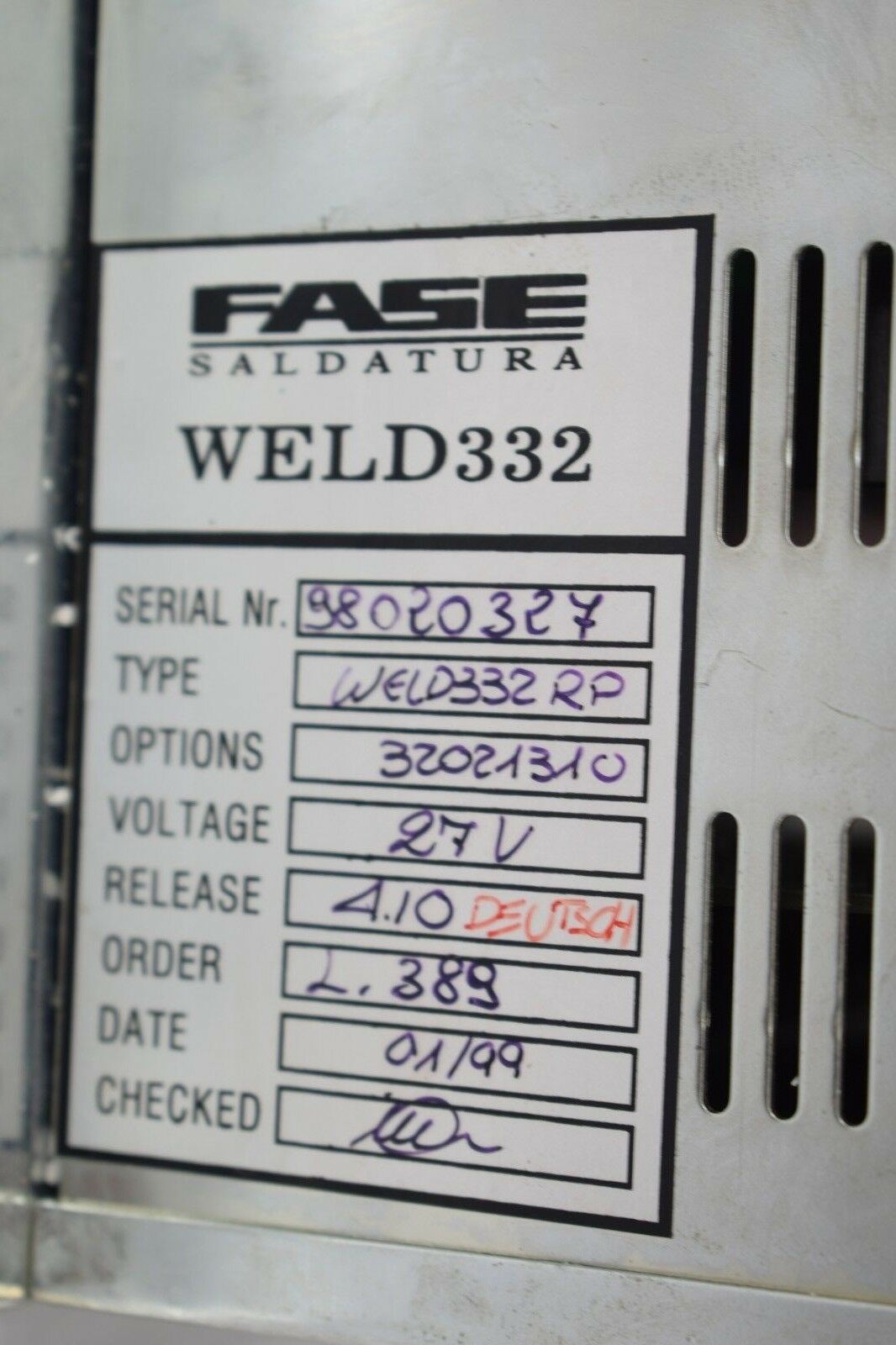 FASE Saldatura Schweißsteuerung WELD332 