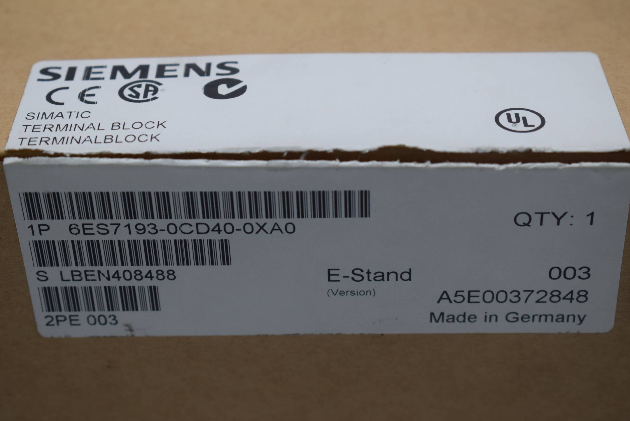 Siemens simatic Terminal Block 6ES7 193-0CD40-0XA0 ( 6ES7193-0CD40-0XA0 ) 