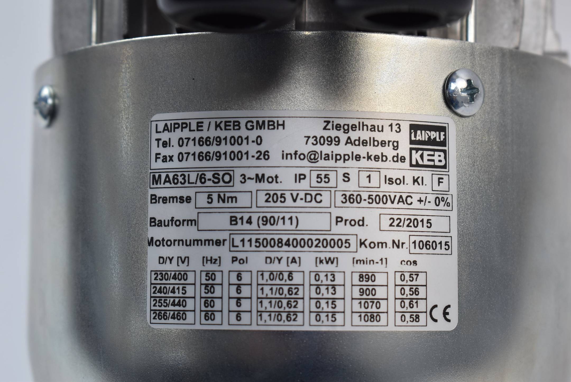 Fibro Rundschalttisch ER12.0220.1.162.04.0.0.1 inkl. Laipple/KEB  MA63L/6-SO