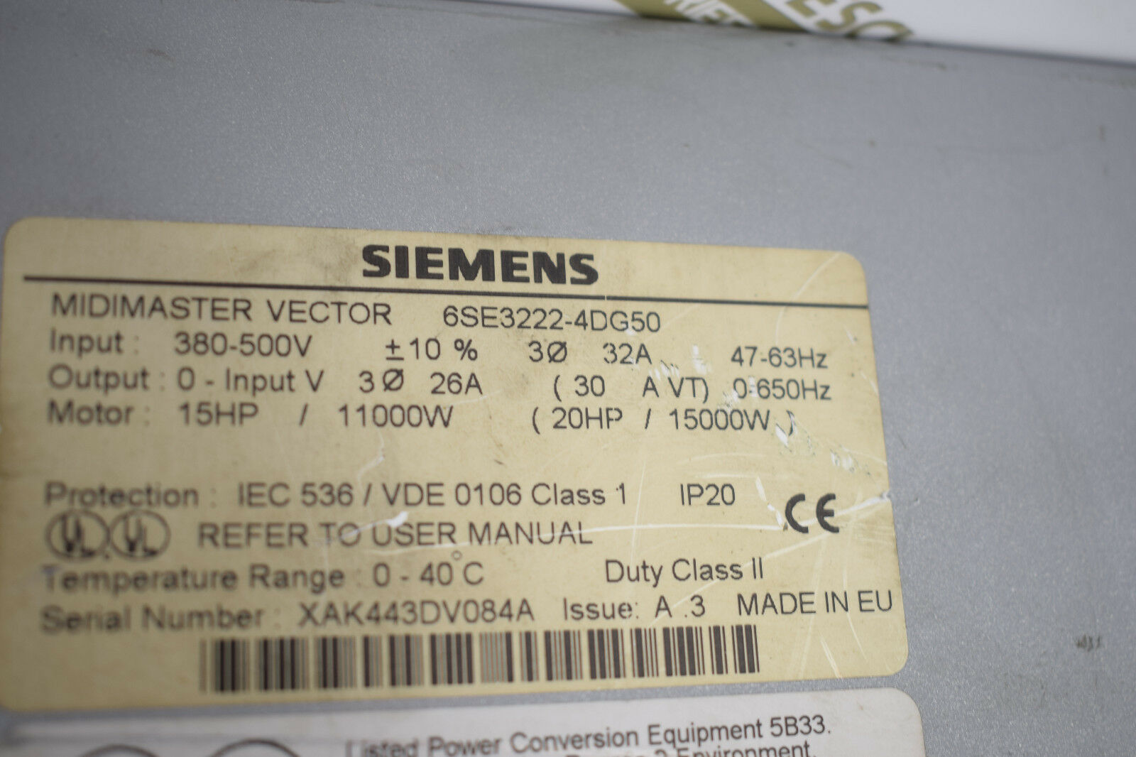 Siemens Midimaster Vector 6SE3 222-4DG50 ( 6SE3222-4DG50 )