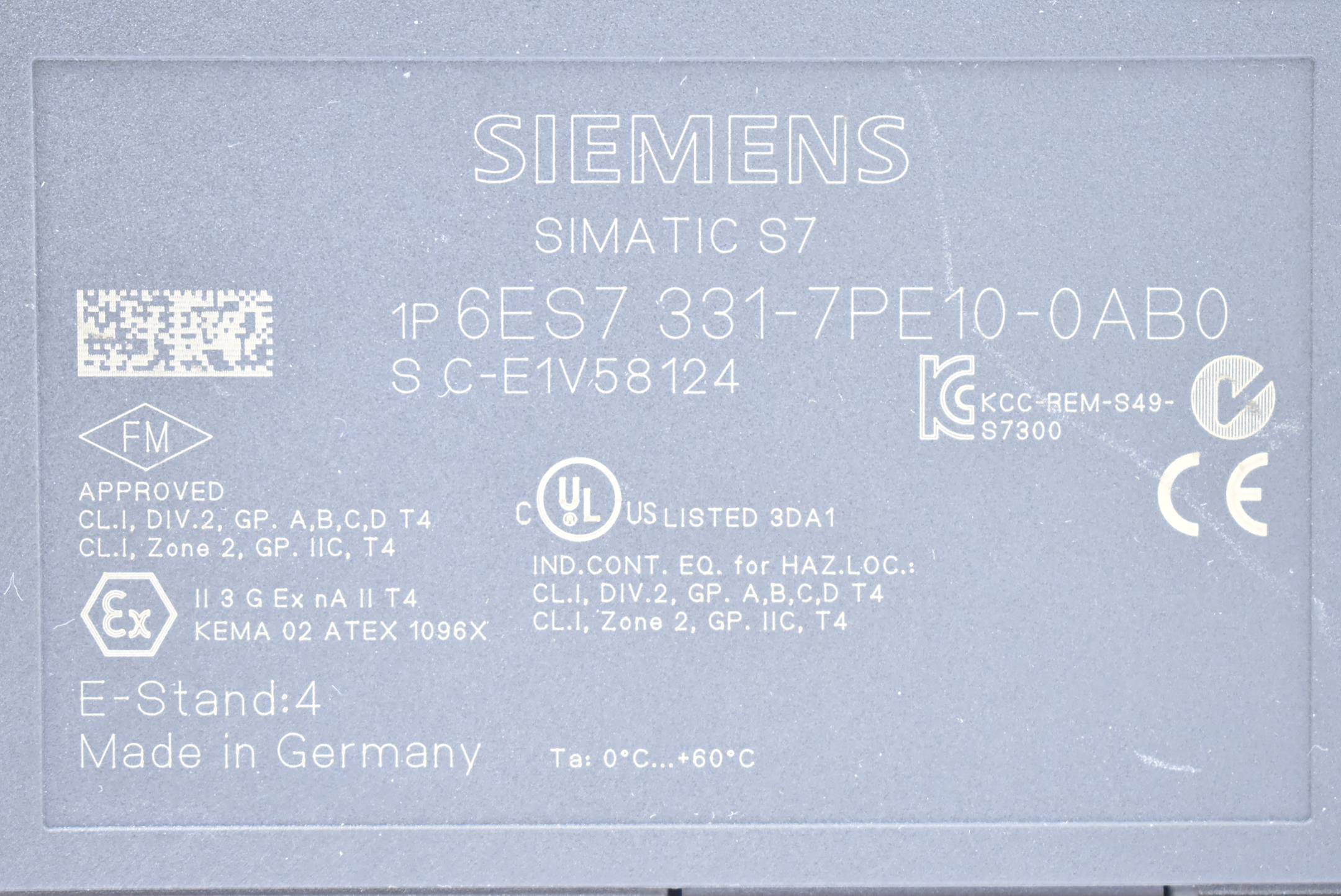 Siemens Simatic S7-300 Analogeingabe 6ES7331-7PE10-0AB0 ( 6ES7 331-7PE10-0AB0 )