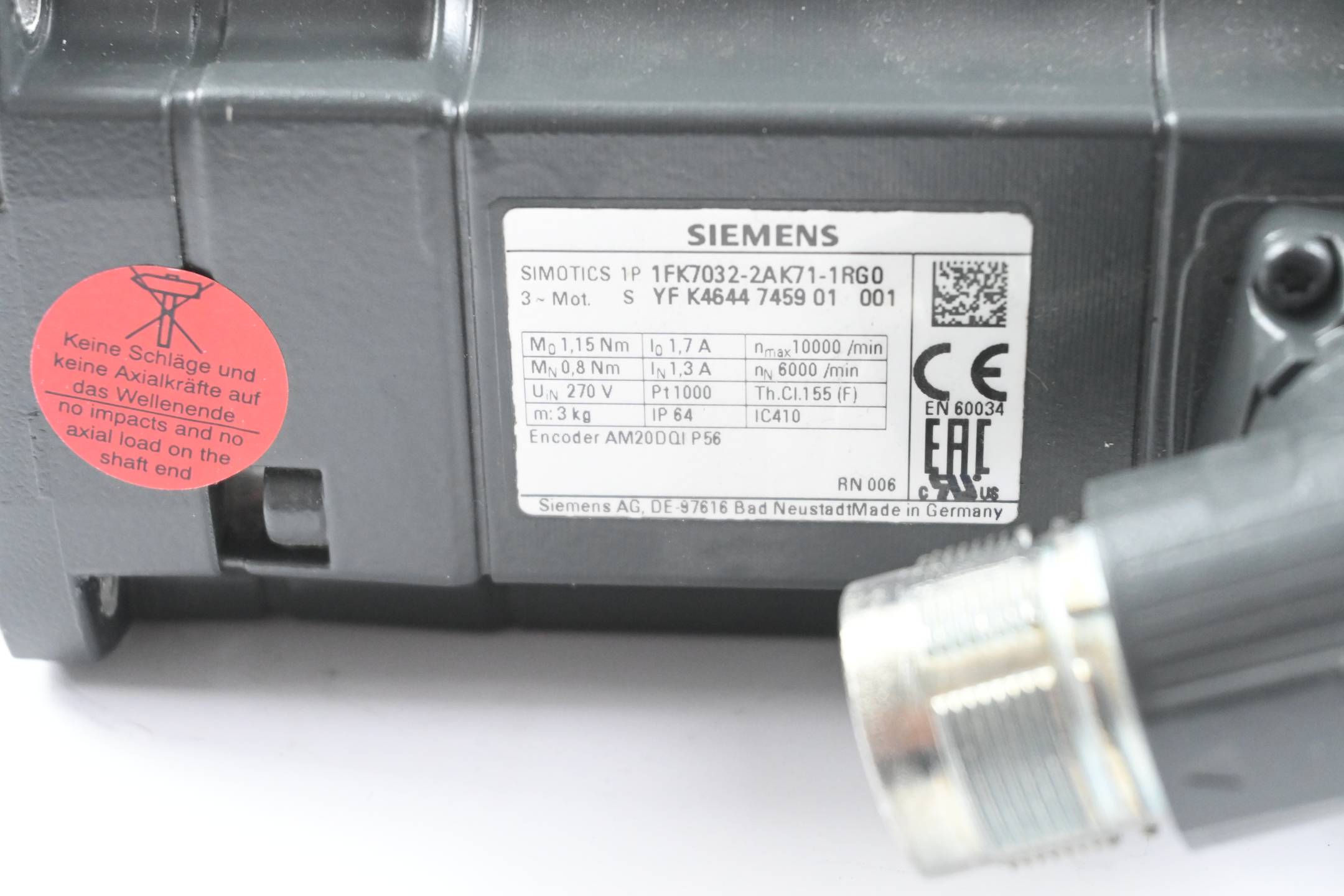 Siemens simotics synchronmotor 1FK7 032-2AK71-1RG0 ( 1FK7032-2AK71-1RG0 )