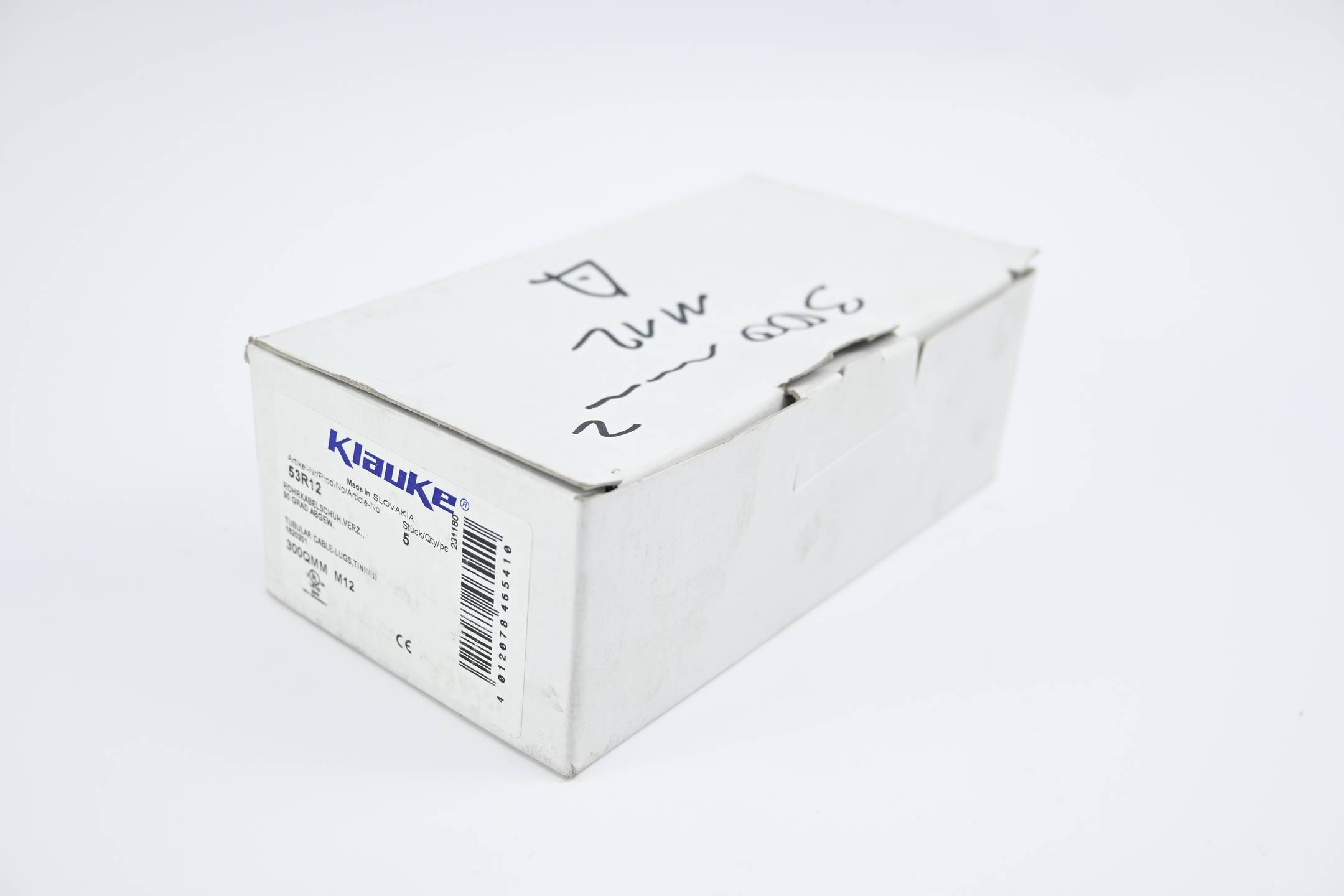 Klauke 5 Stück Rohrkabelschuh verzinnt 90° abgewinkelt 53R12 ( 300QMM M12 )