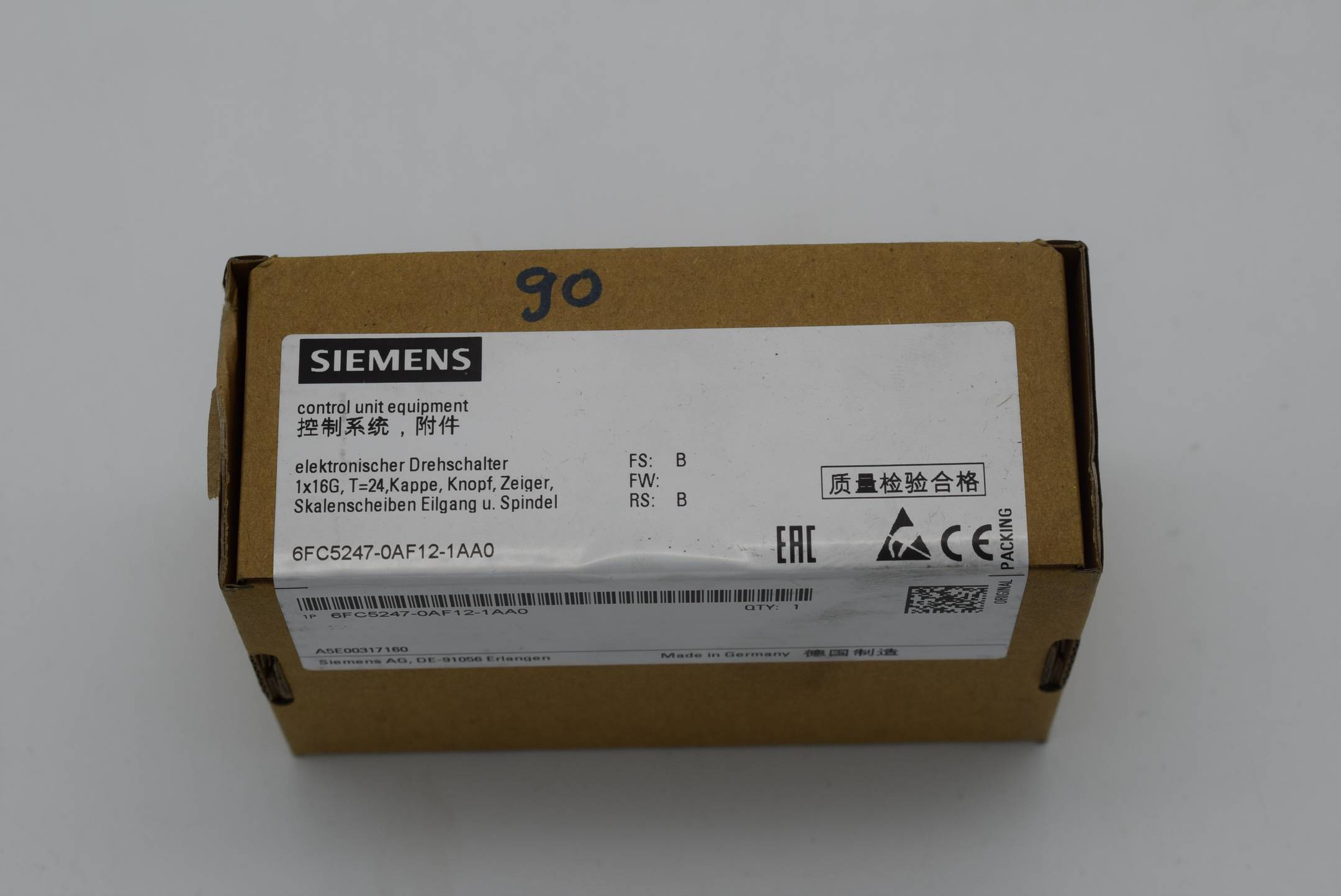 Siemens Drehschalter 6FC5247-0AF12-1AA0 ( 6FC5 247-0AF12-1AA0 ) FS: B