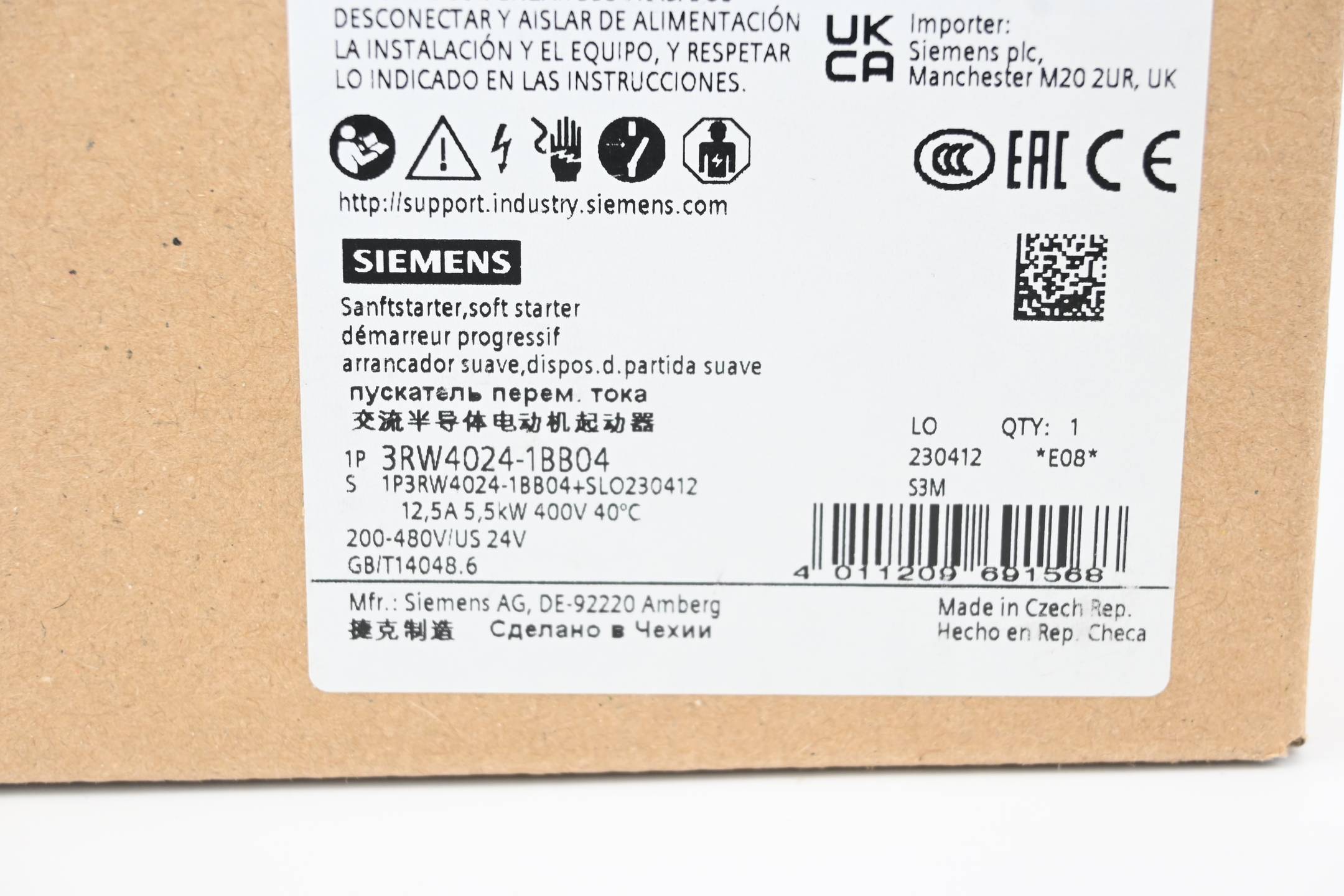 Siemens Sirius Sanftstarter 3RW4024-1BB04 ( 3RW4 024-1BB04 )