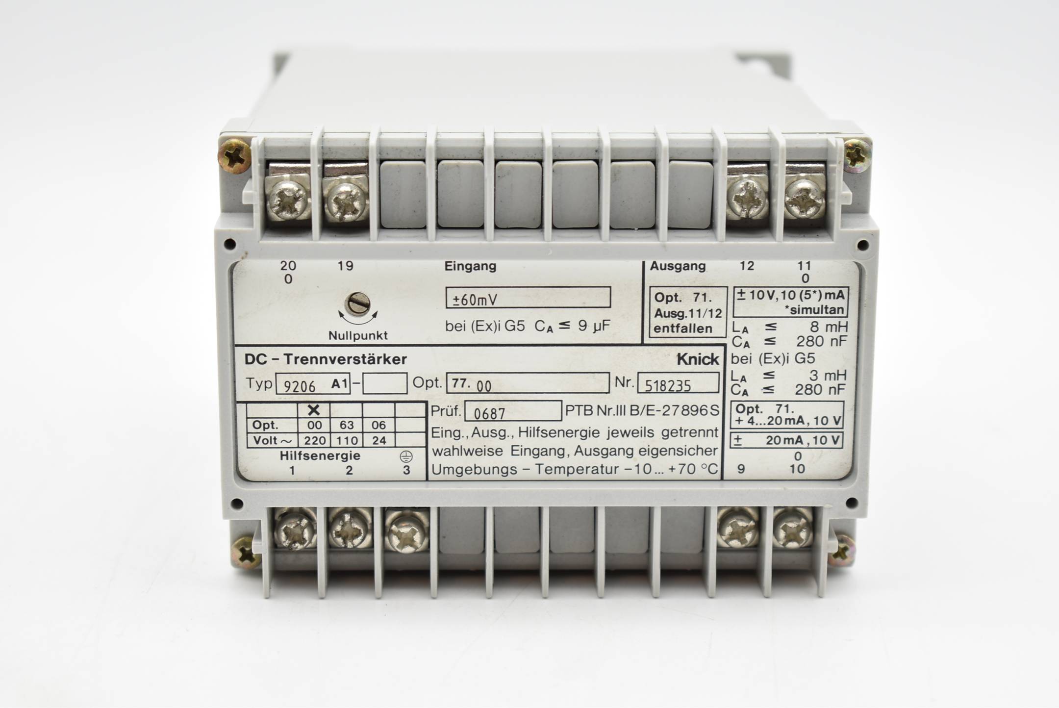 Knick DC-Trennverstärker 9206 A1- ( 9206A1- )