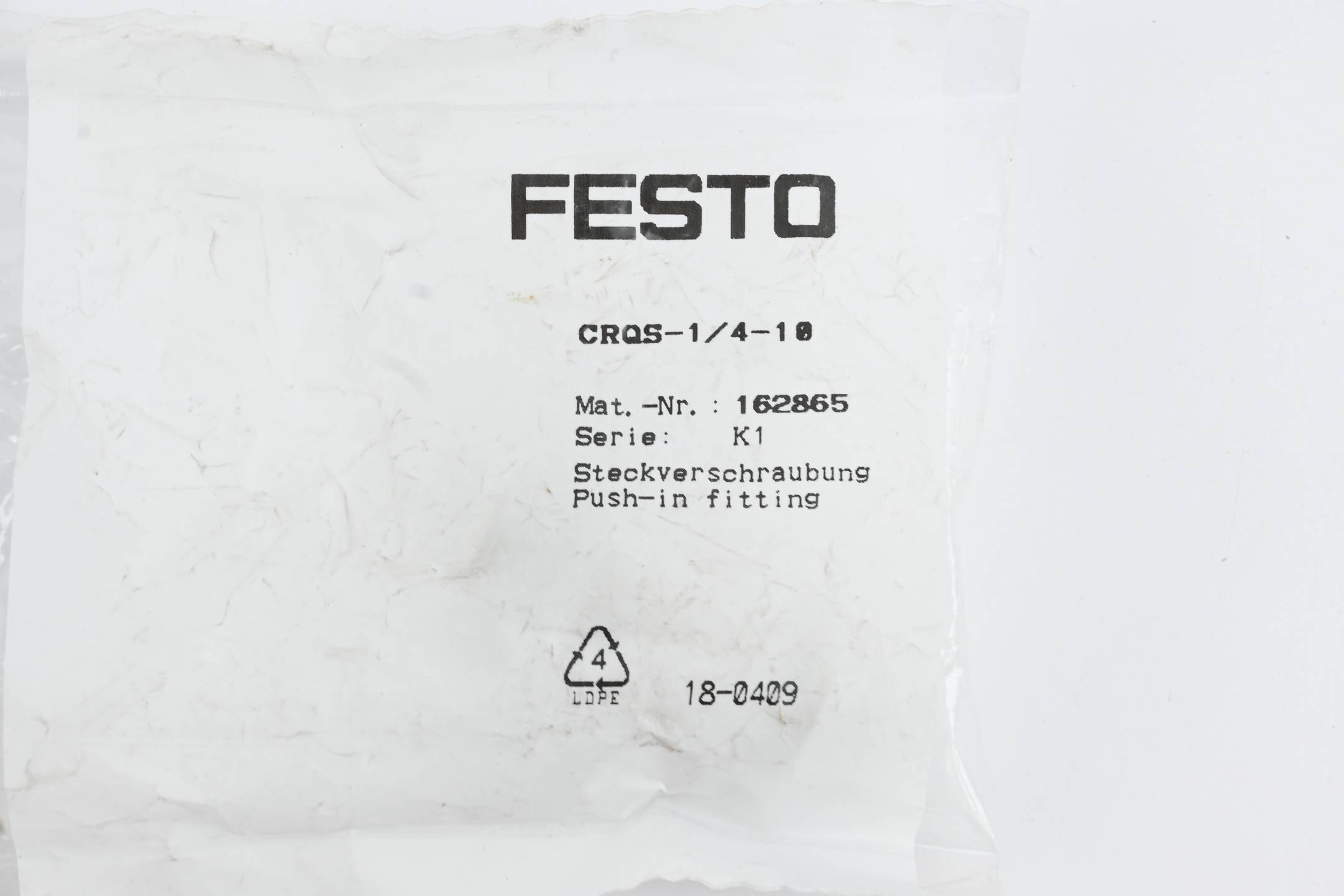 Festo Steckverschraubung CRQS-1/4-10 ( 162865 )
