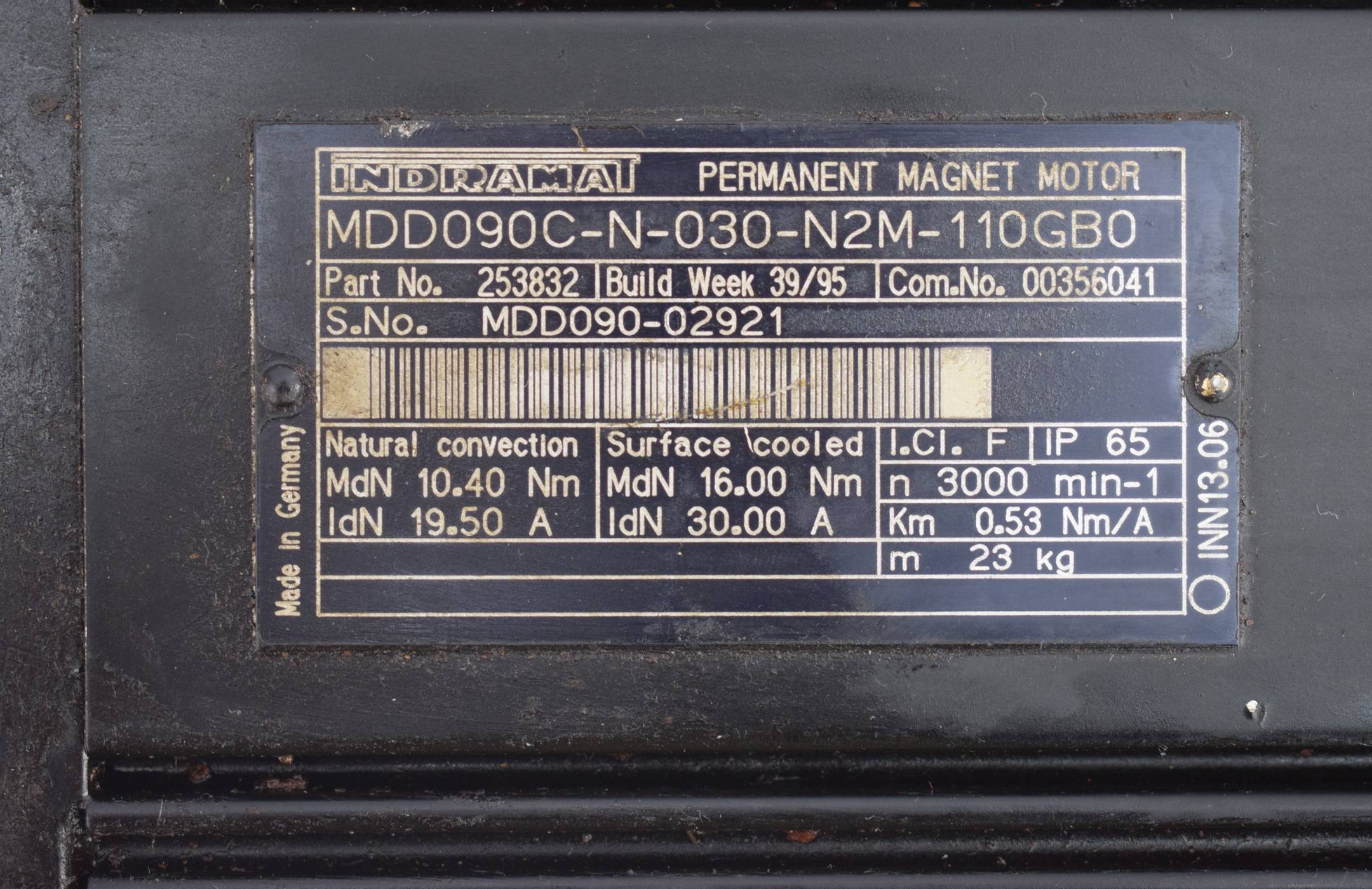 Indramat Permanent Magnet Motor MDD090C-N-030-N2M-110GB0 ( MDD090CN030N2M110GB0 )
