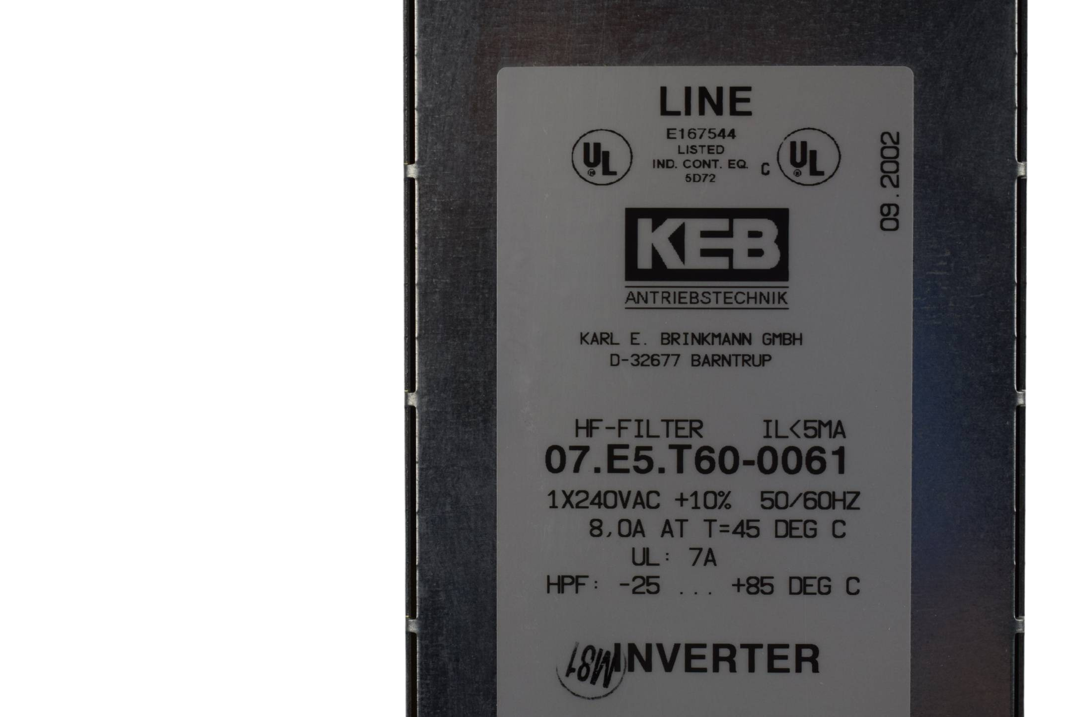 KEB HF-Filter 07.E5.T60-0061 ( 07E5T60-0061 )