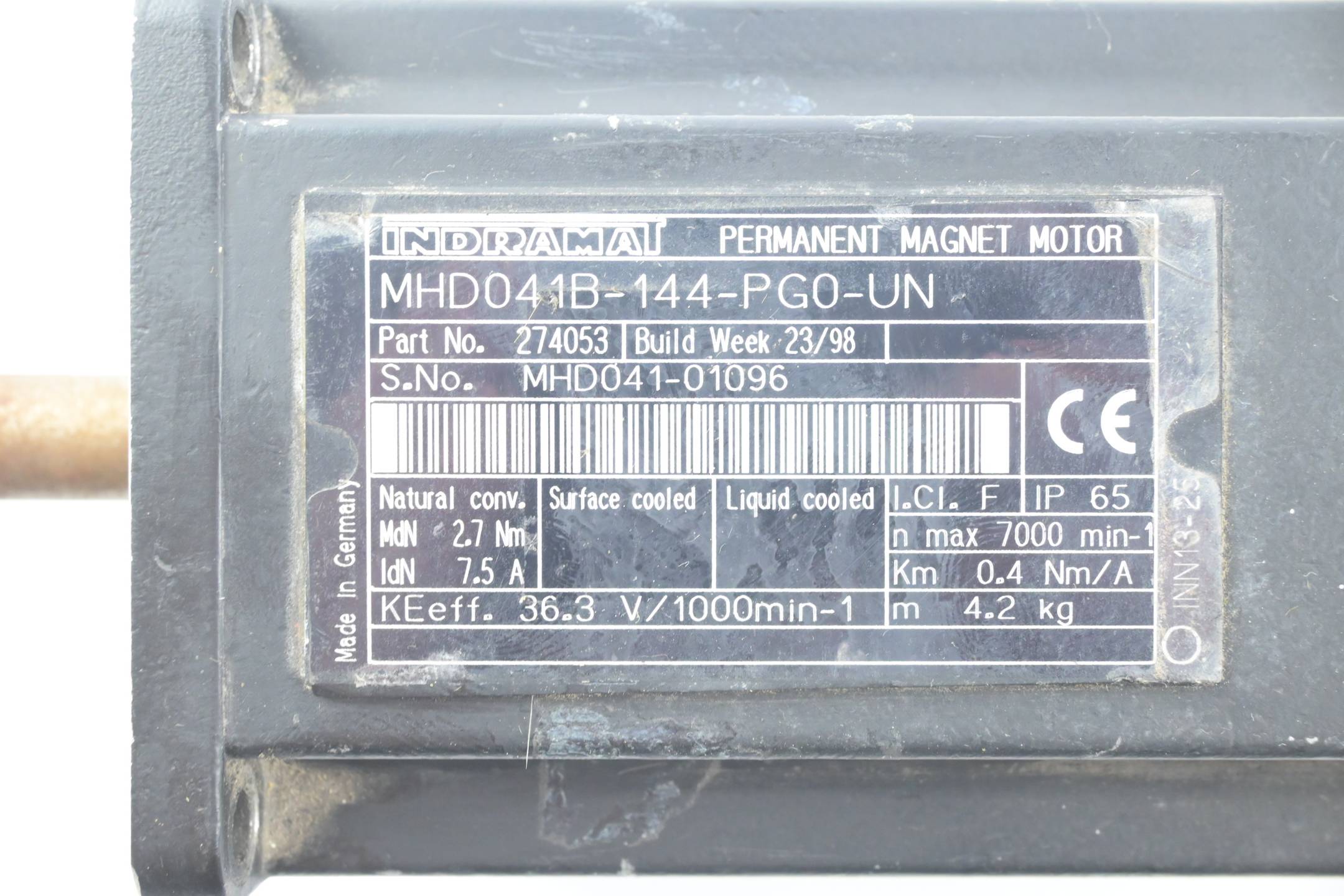 Indramat Permanent Magnet Motor MHD041B-144-PG0-UN ( 274053 )