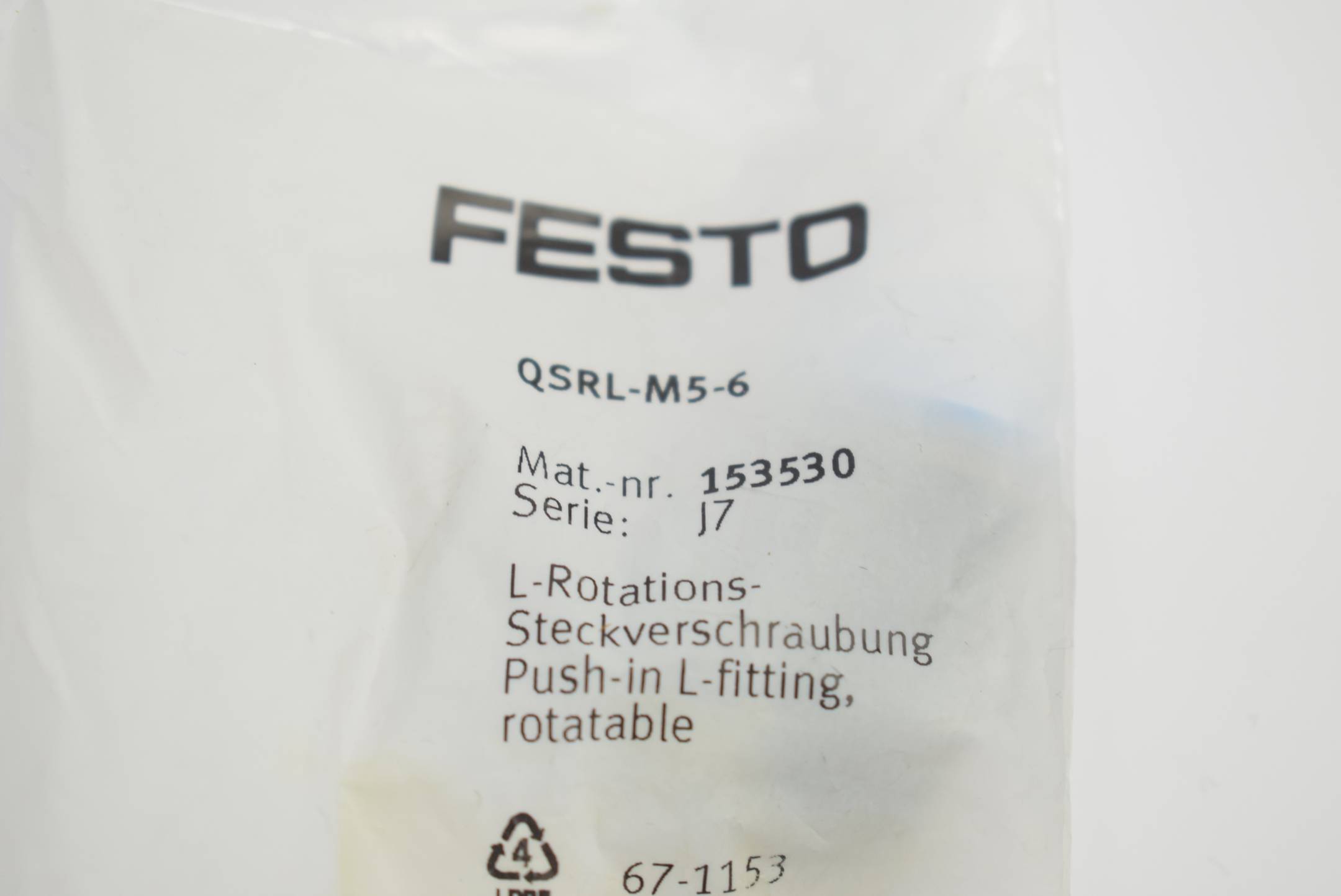 Festo L-Rotations-Steckverschraubung QSRL-M5-6