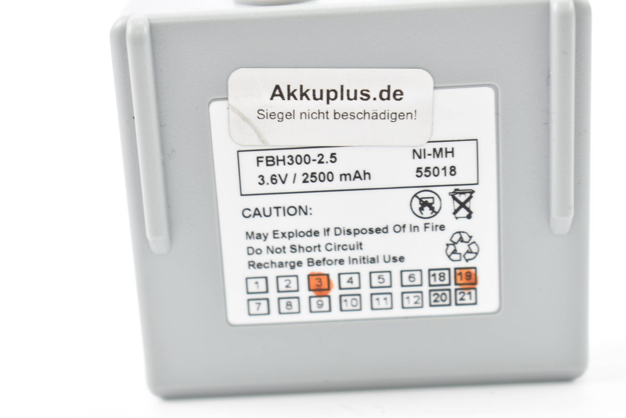 Akkuplus Akku FBH300-2.5 3.6 V / 2500mAh