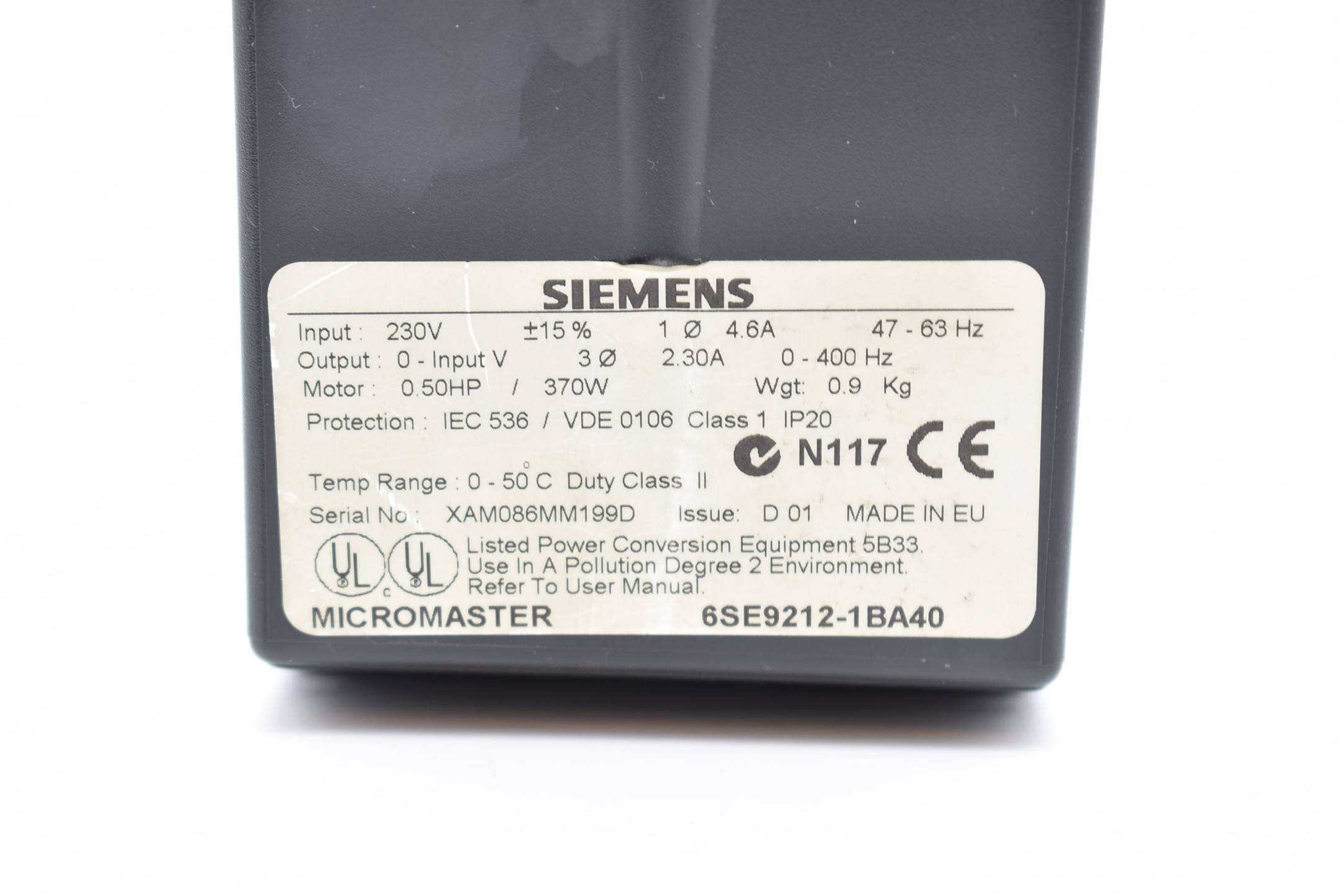 DEFEKT Siemens Micromaster 6SE9 212-1BA40 ( 6SE9212-1BA40 )