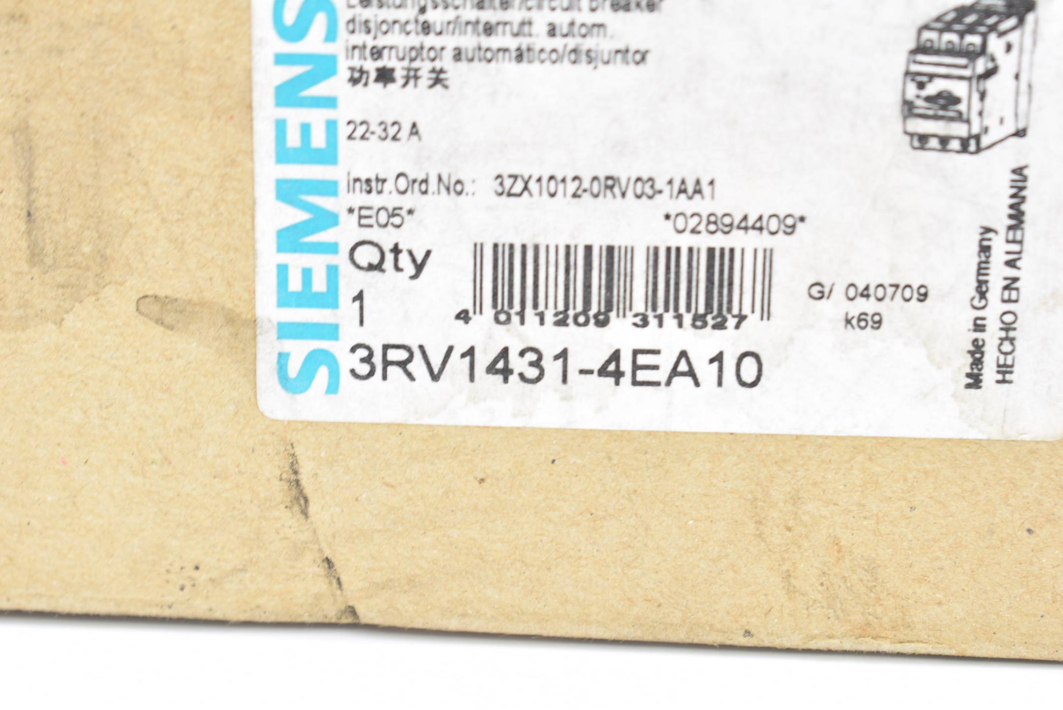 Siemens sirius 3RV1431-4EA10  ( 3RV1 431-4EA10 ) E5