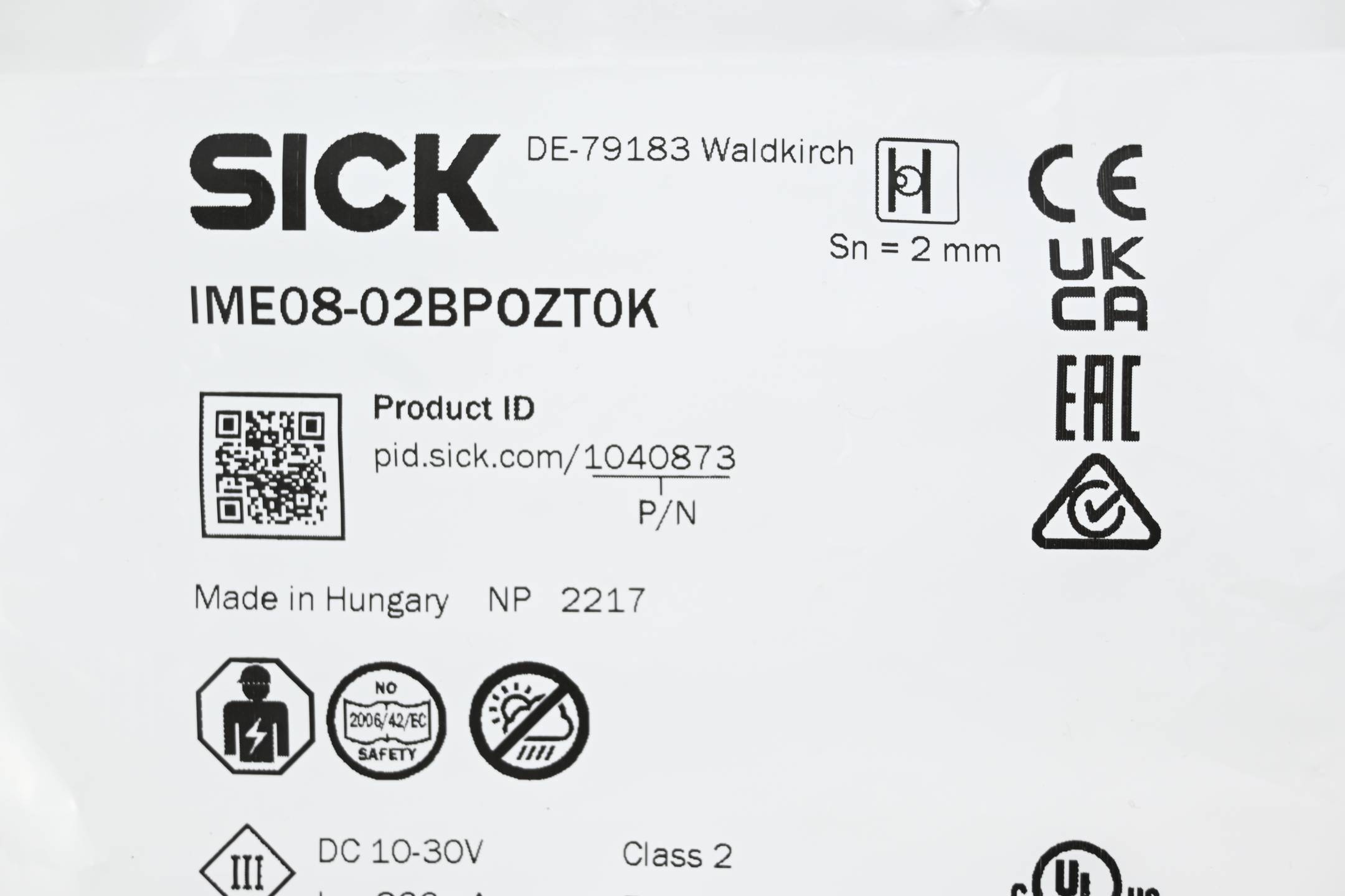 Sick Induktiver Näherungssensor IME08-02BPOZT0K ( 1040873 )