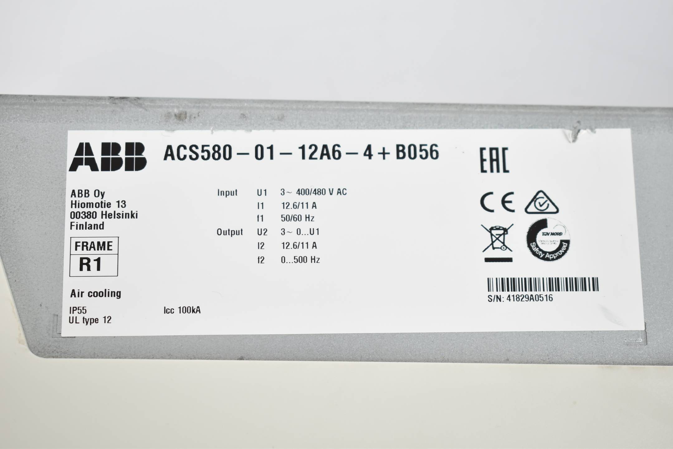 ABB Frequenzumwandler ACS580-01-12A6-4+B056 inkl. Bedienpanel ACS-AP-S