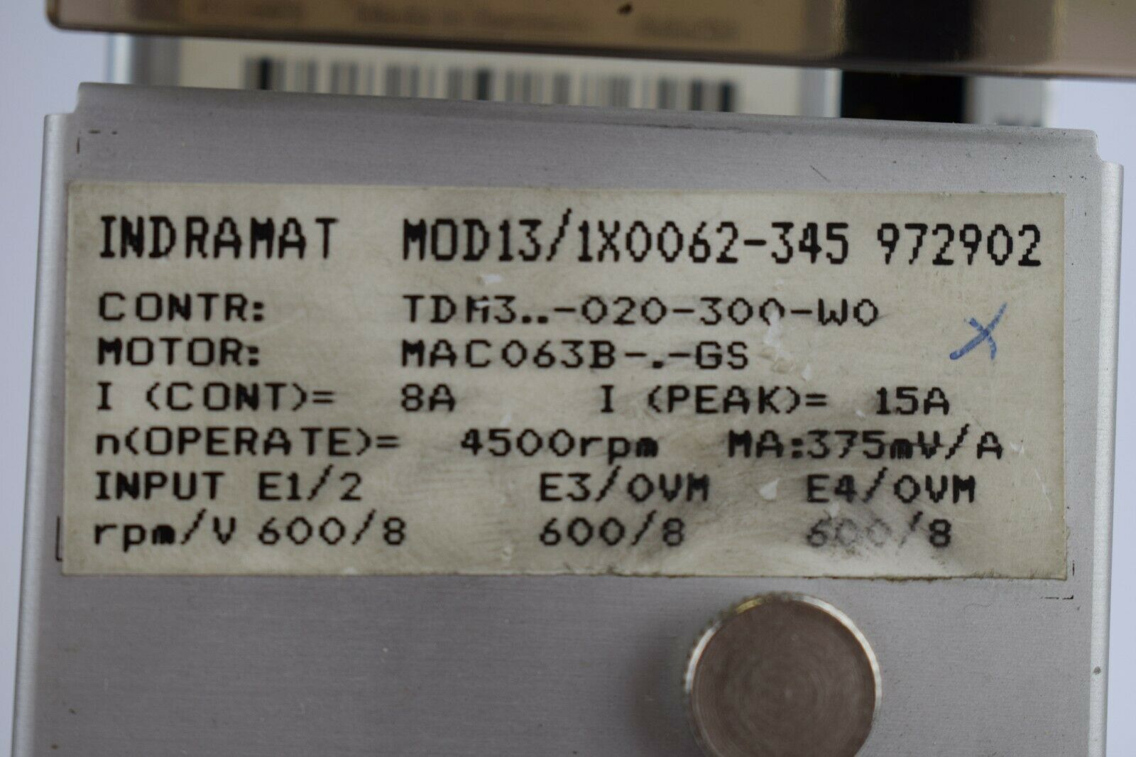 Indramat A.C Servo-Controller TDM 3.3-020-300-W0