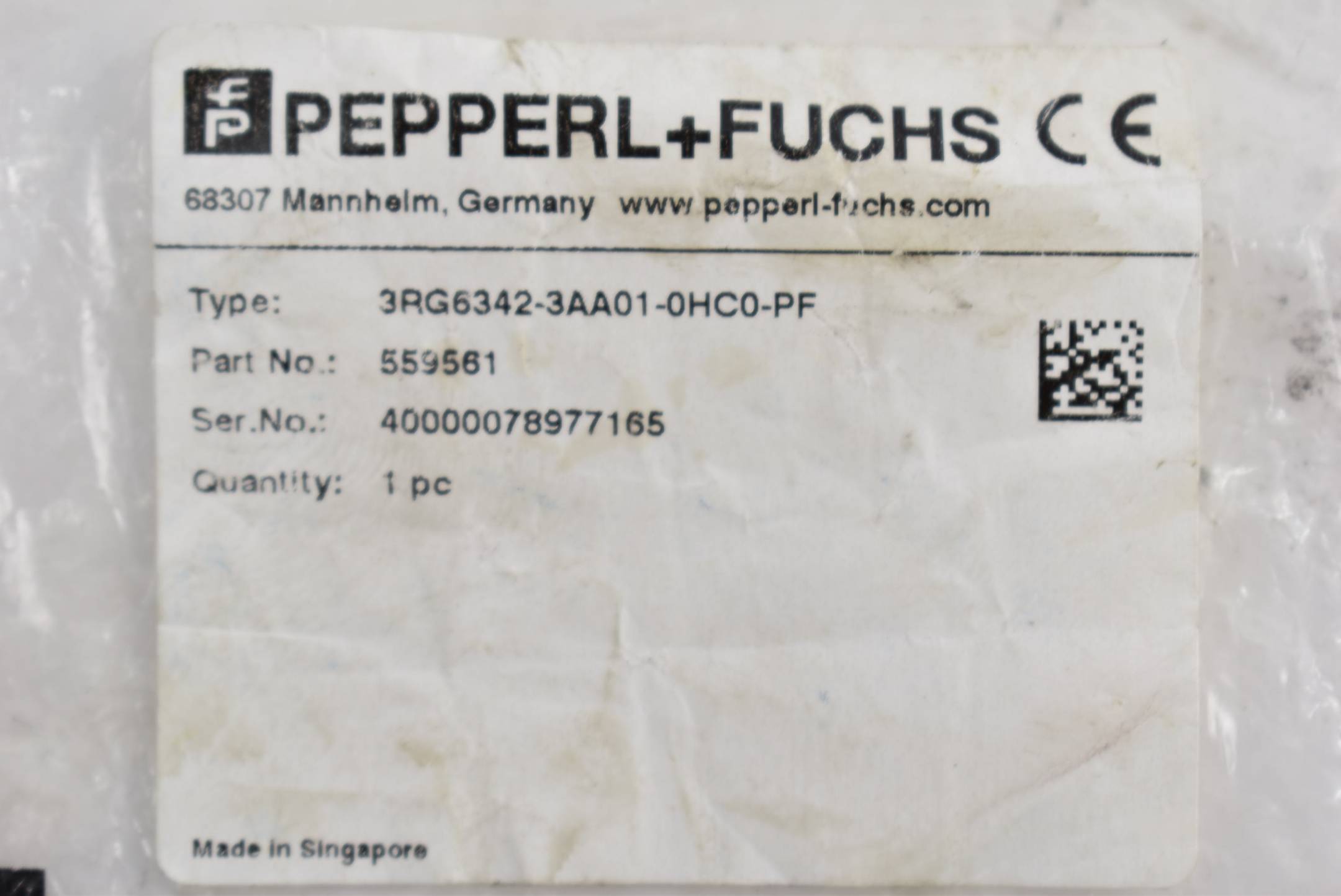 Pepperl & Fuchs Ultraschallsensor ohne Sensor 3RG6342-3AA01-0HC0-PF ( 559561 )