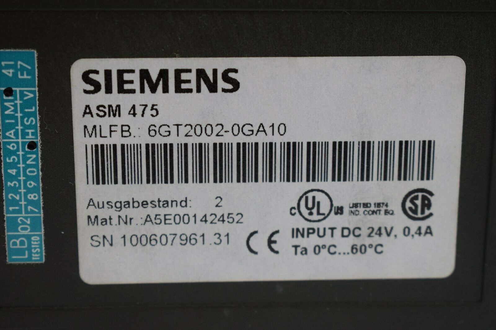 Siemens ASM 475 6GT2002-0GA10 ( 6GT2 002-0GA10 )