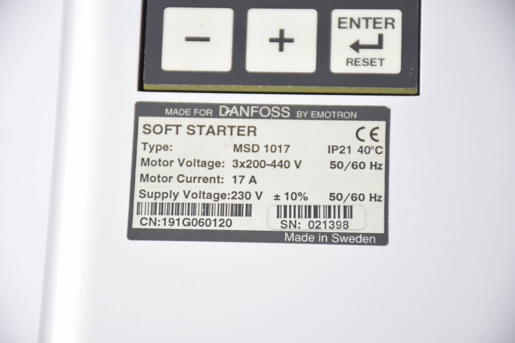 Danfoss Softstarter MSD 1017 ( 191G060120 )