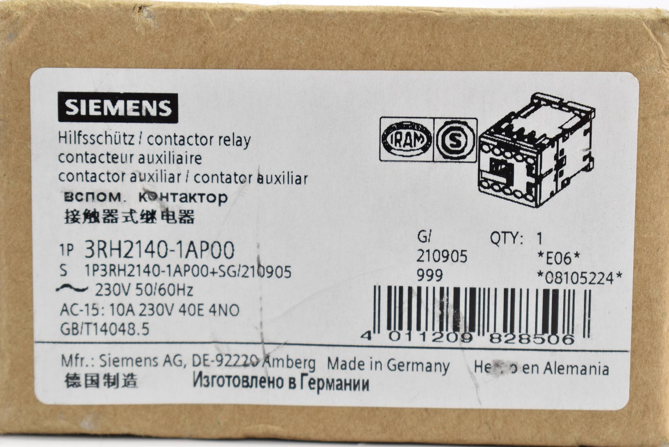 Siemens sirius Hilfsschütz 4S AC230V 50/60Hz 3RH2 140-1AP00 ( 3RH2140-1AP00 )