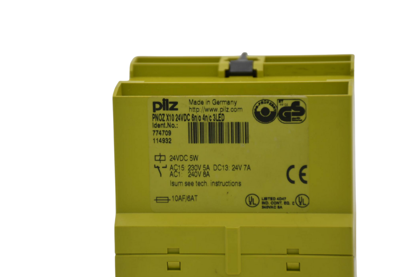 Pilz Sicherheitsschaltgerät Relais PNOZ X10 24VDC 6n/o 4n/c 3LED ( 774709 )