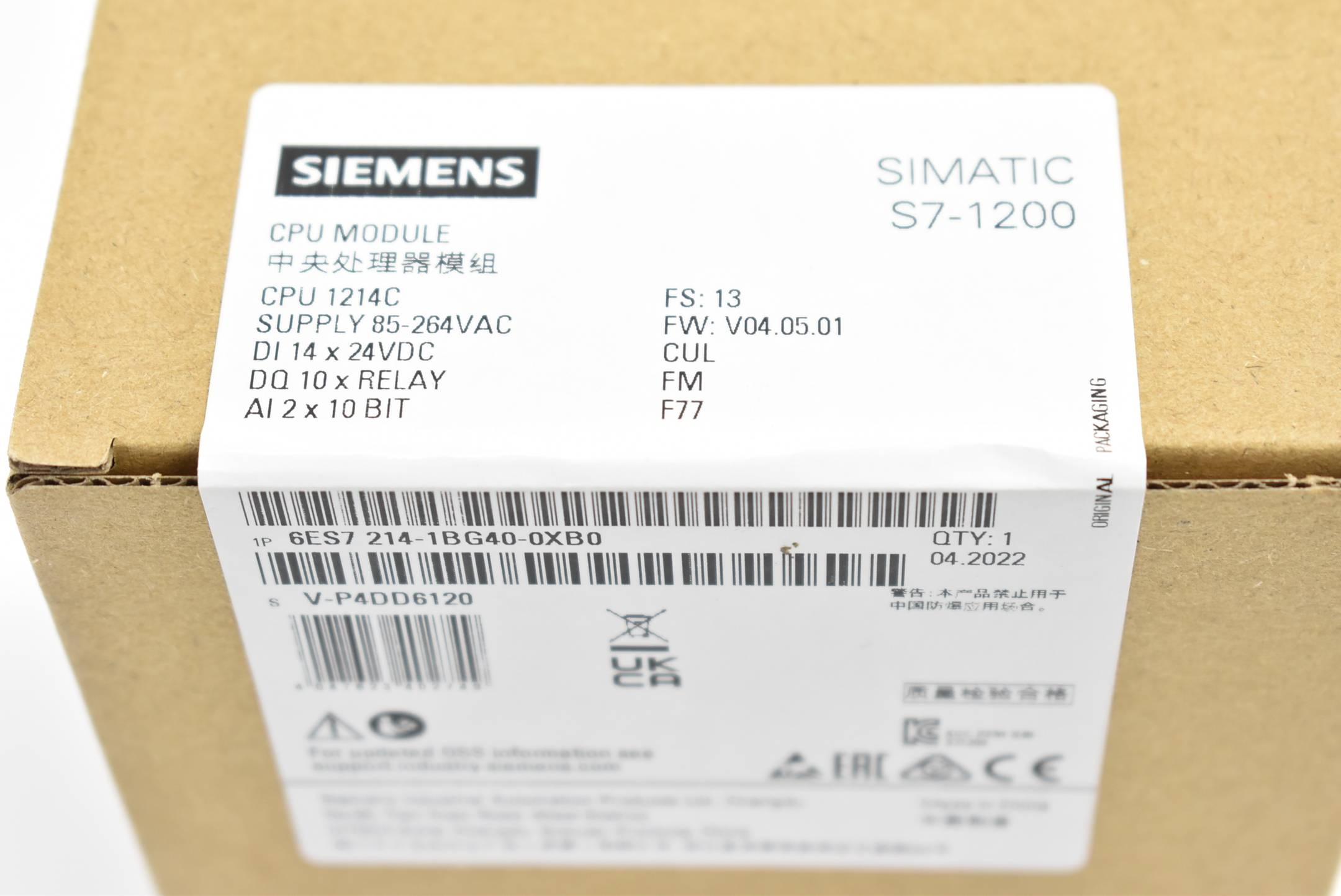 Siemens simatic S7-1200 CPU1214C 6ES7214-1BG40-0XB0 ( 6ES7 214-1BG40-0XB0 ) E13