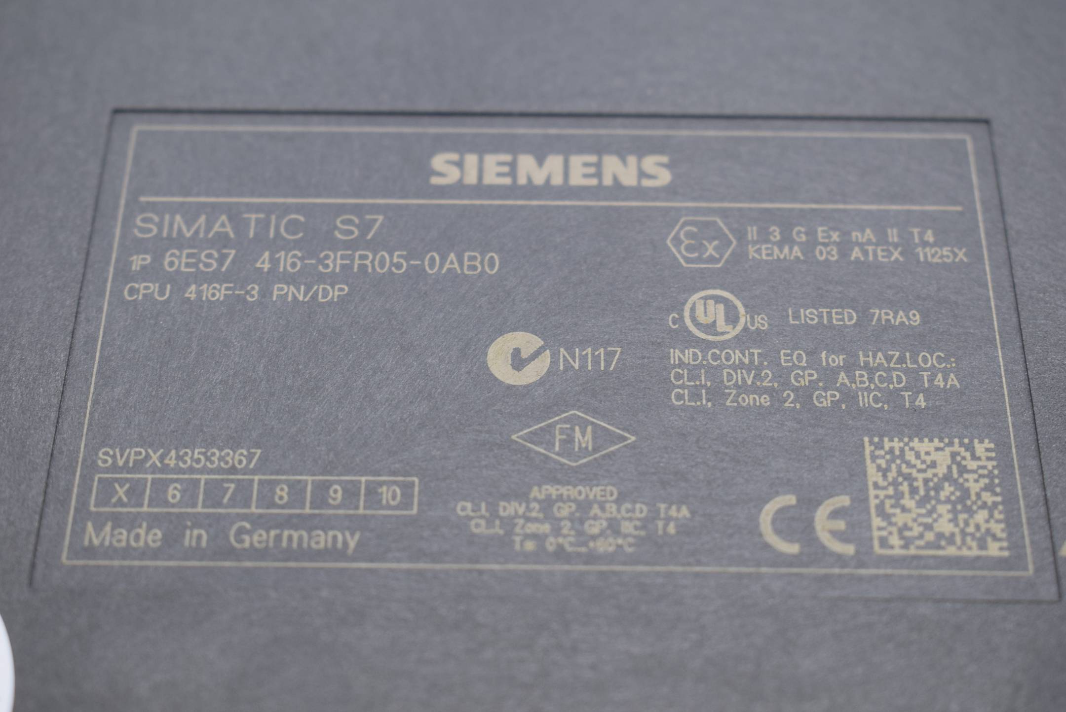 Siemens simatic S7-400 CPU 416F-3 PN/DP 6ES7 416-3FR05-0AB0 (6ES7416-3FR05-0AB0) E5