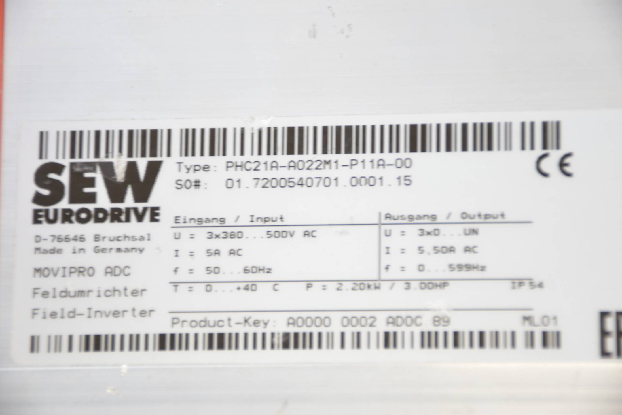 SEW Eurodrive Movipro® ADC Steuerung PHC21A-A022M1-P11A-00 inkl. Schaltmodul PZM