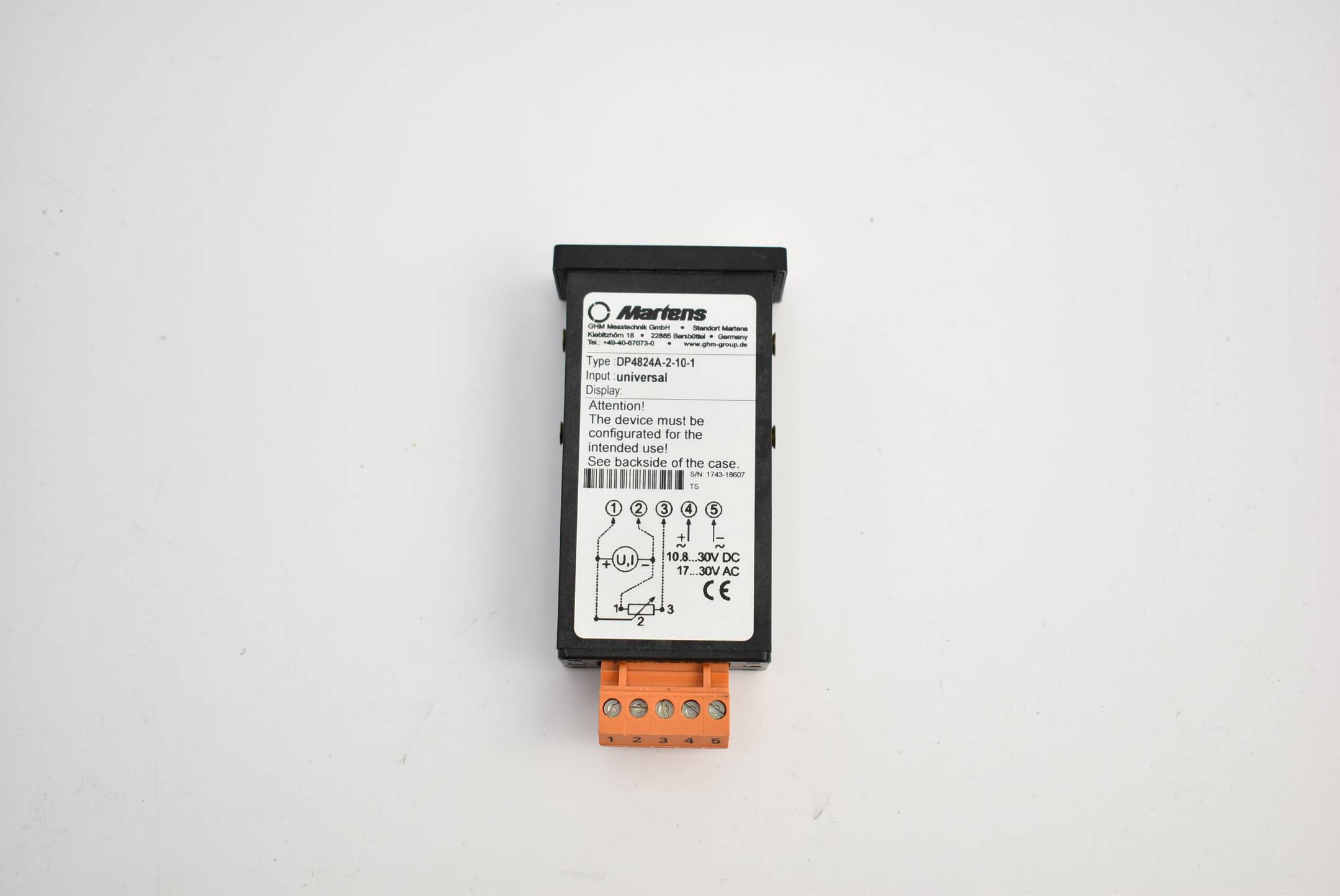 Martens Messtechnik digitales Panelmeter Universal DP4824A-2-10-1