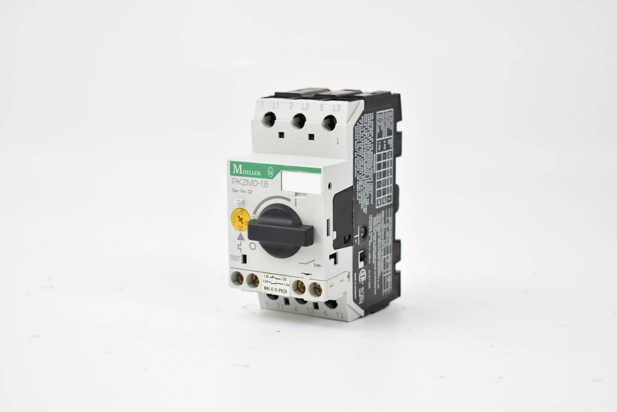Klöckner Moeller Motorschutzschalter 50/60Hz 6000V PKZM0-1,6 inkl. NHI-E-11-PKZ0