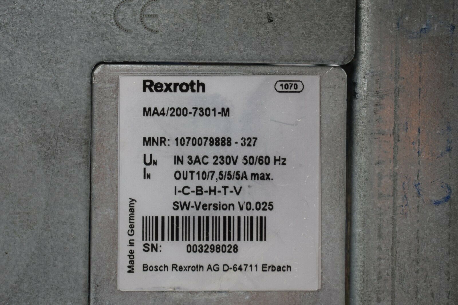 Rexroth Bosch Steuergerät MA4/200-7301-M