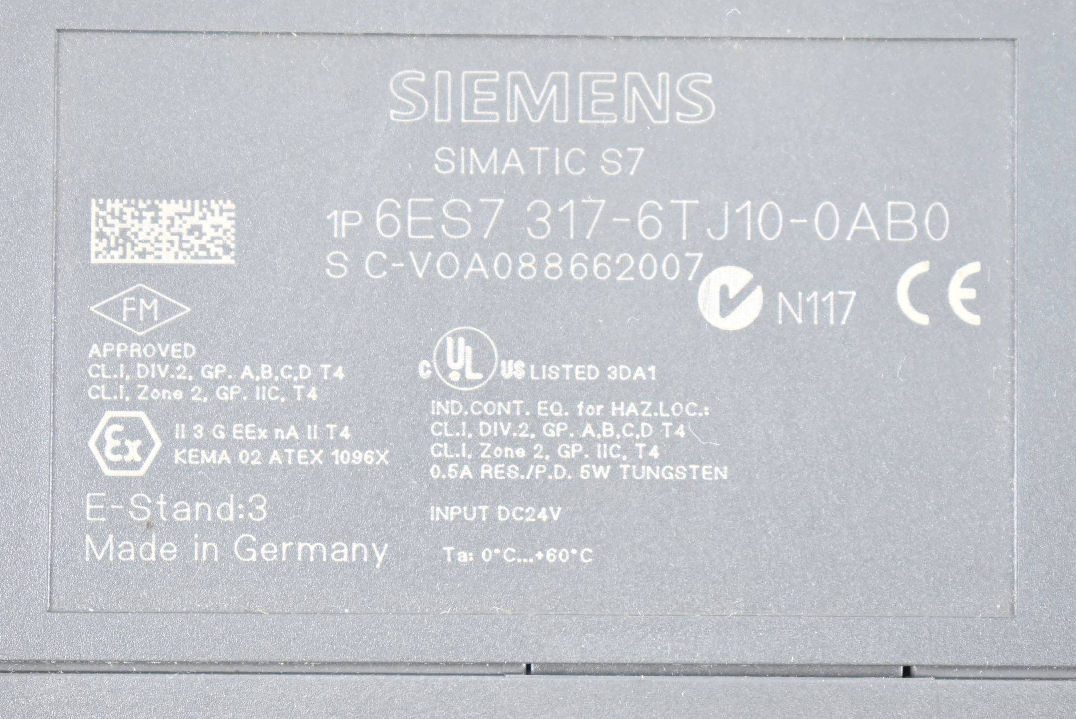 Siemens simatic S7-300 CPU 6ES7 317-6TJ10-0AB0 ( 6ES7317-6TJ10-0AB0 ) E3