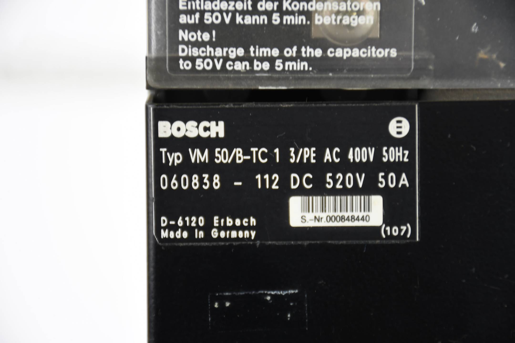 Bosch Rexroth Indramat VM50 Versorgungsmodul VM 50/B-TC 1 ( 060838 -112 )

