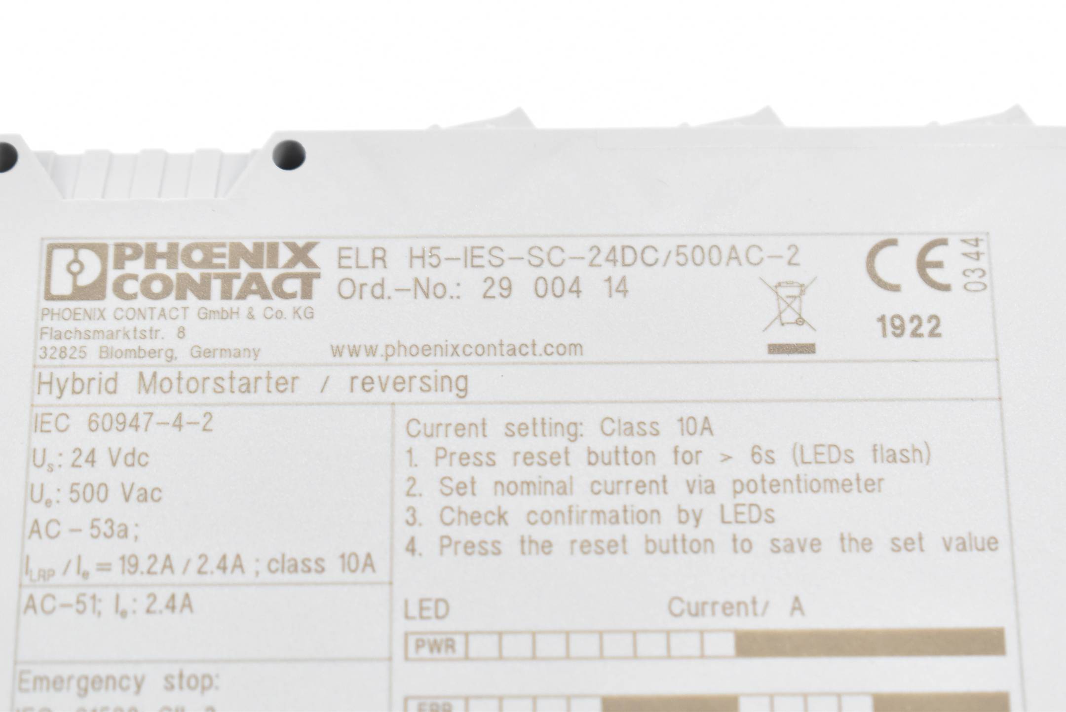 Phoenix Contact Hybridmotorstarter ELR H5-IES-SC- 24DC/500AC-2 ( 2900414 ) 