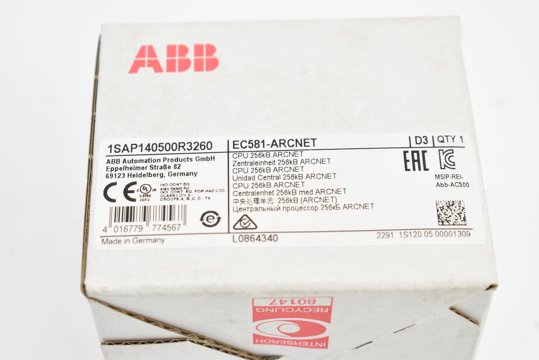 ABB Zentraleinheit 1SAP140500R3260 ( EC581-ARCNET )