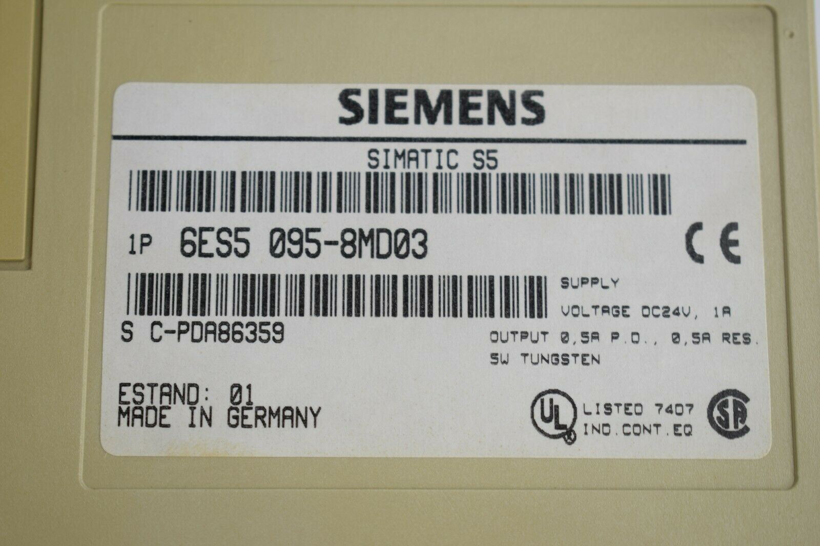 Siemens simatic S5 compact S5-95U 6ES5 095-8MD03 ( 6ES5095-8MD03 ) E1