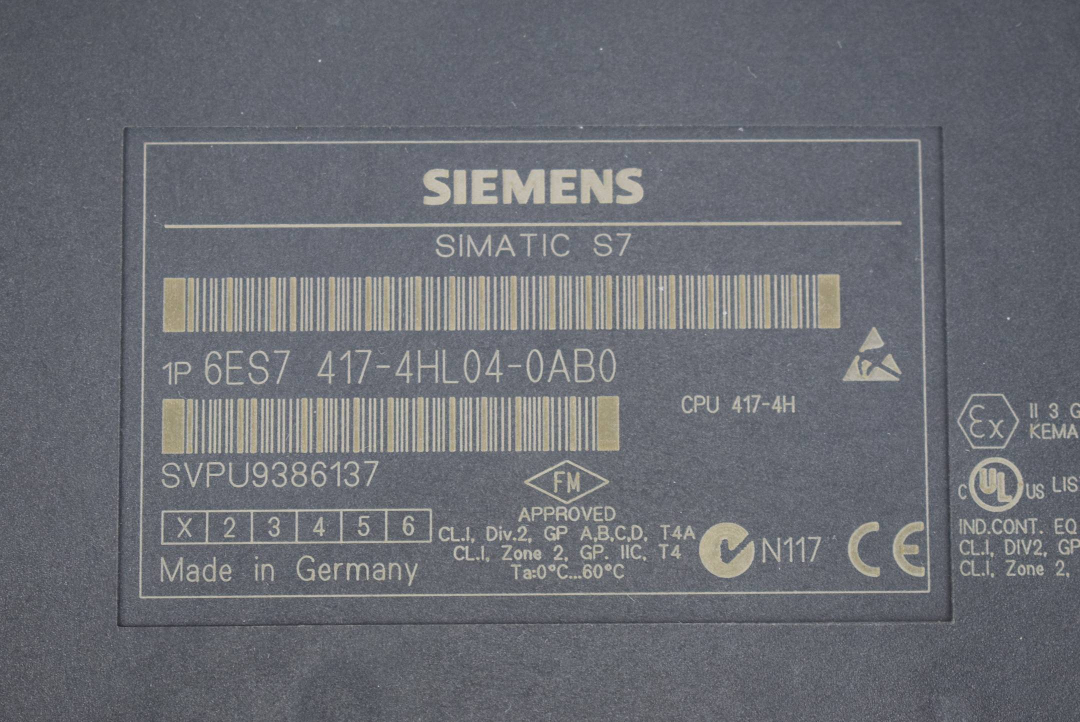 Siemens Simatic S7-400 CPU 417-4H 6ES7 417-4HL04-0AB0 ( 6ES7417-4HL04-0AB0 ) E1
