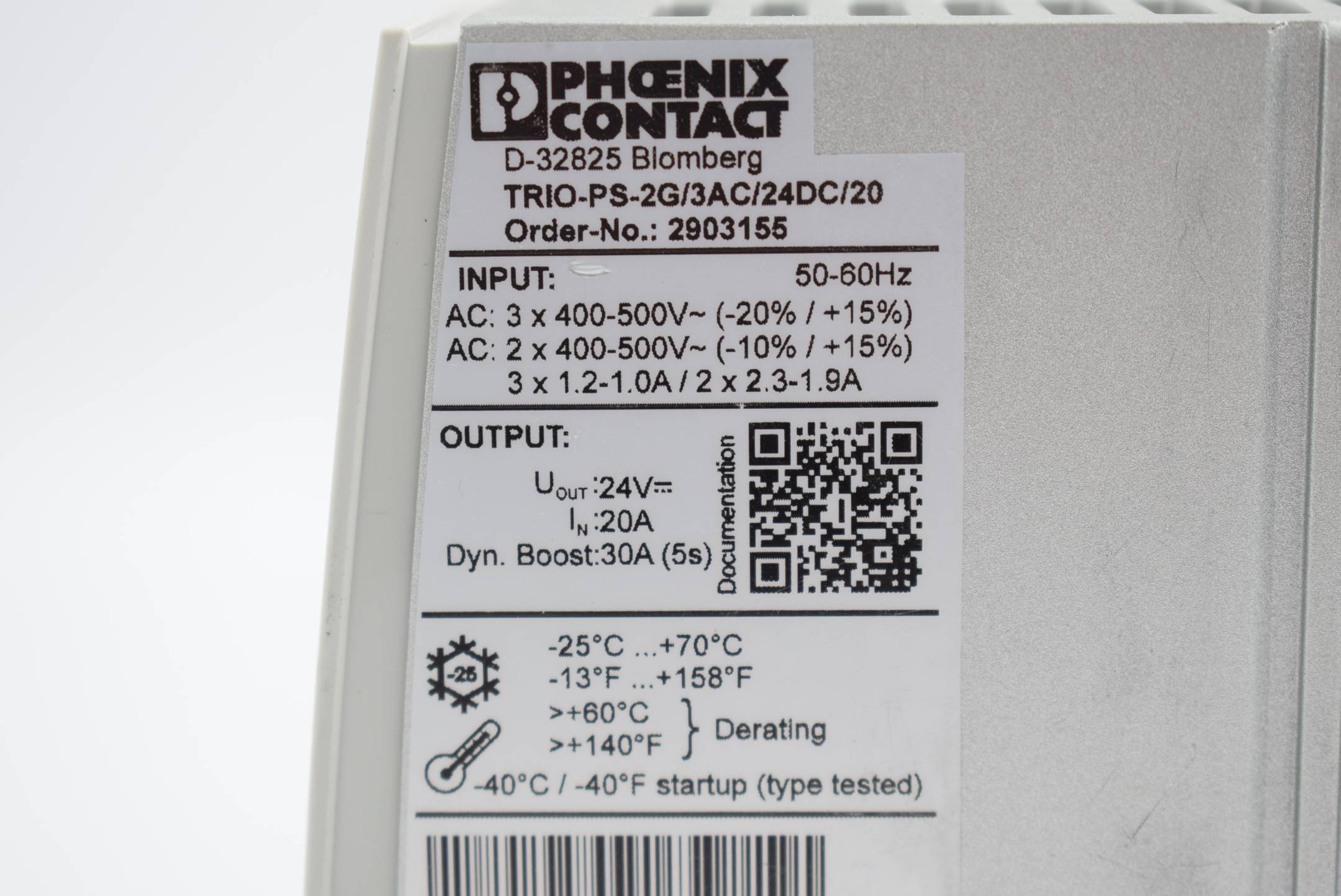 Phoenix Contact TRIO Power 24-28V TRIO-PS-2G/3AC/24DC/20 ( 2903155 )